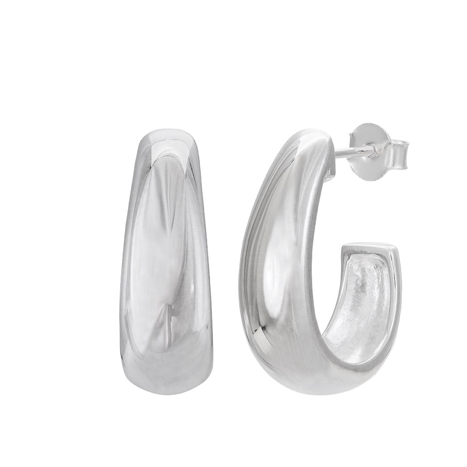 Slät halvcreoler i äkta silver