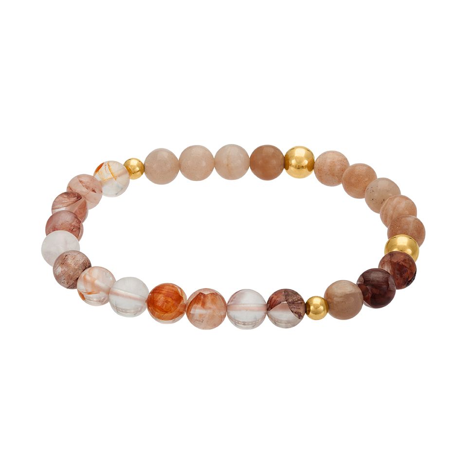 Armband i &auml;kta silver med kalcit