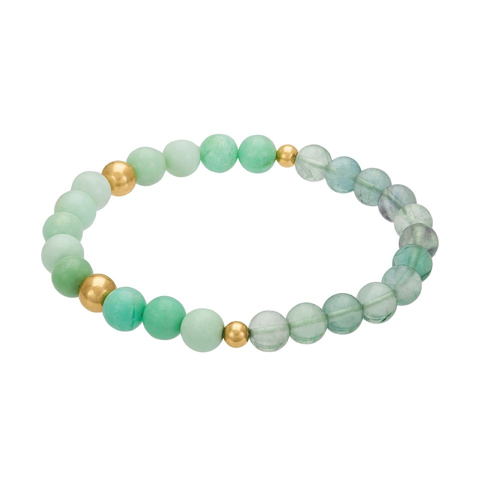 Armband i &auml;kta silver med krysopras