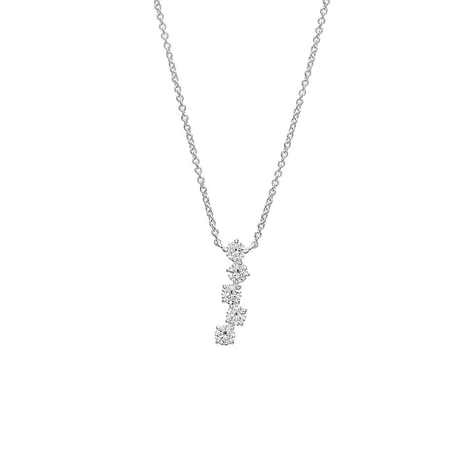 Halsband i äkta silver med kubisk zirkonia i en båge