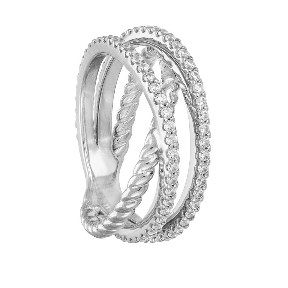 Ring i äkta silver med kubisk zirkonia, 16.0