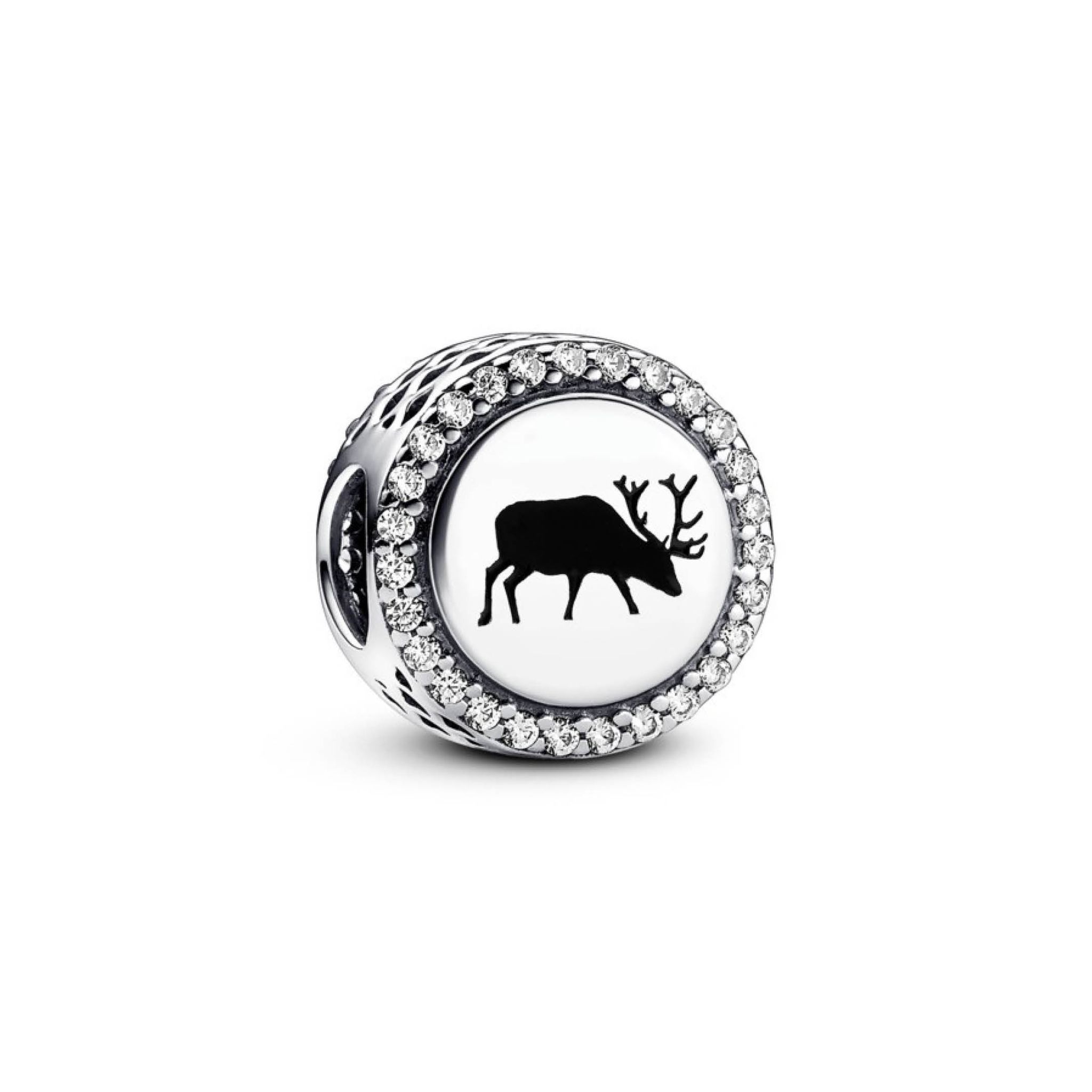 Sverigeberlock i äkta silver med älg