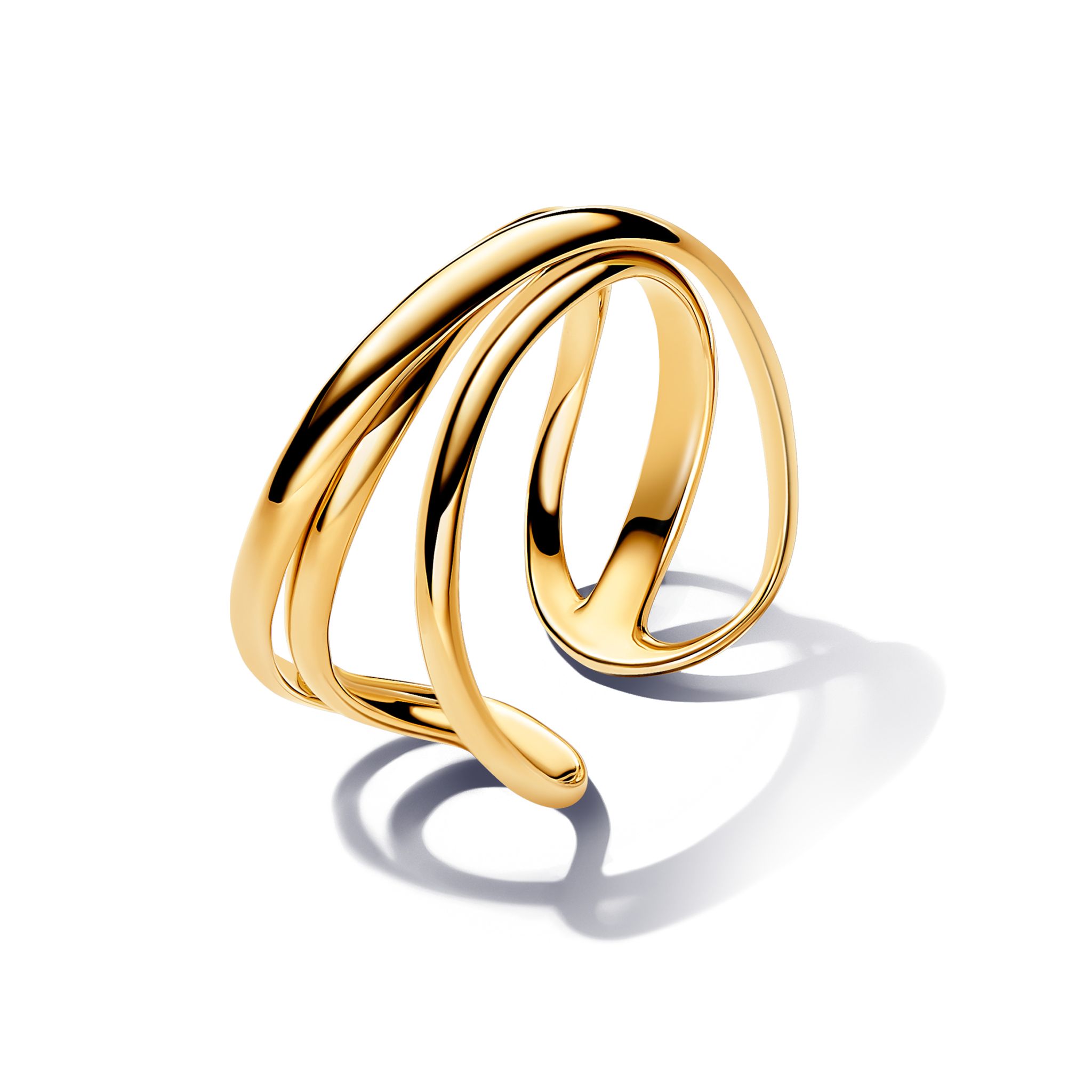 Förgylld ring med organisk form, 18.5