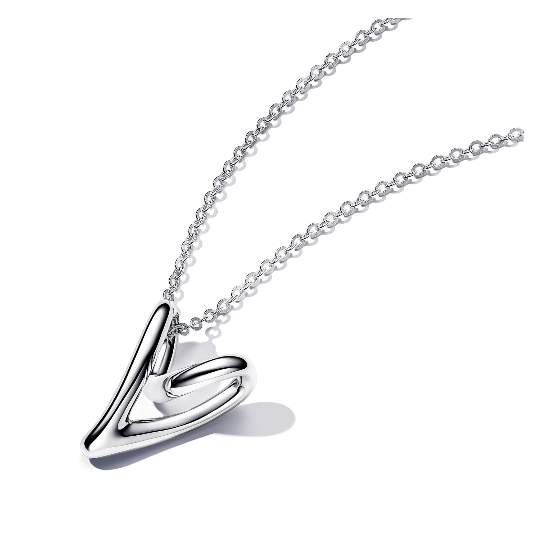 Halsband i &auml;kta silver med hj&auml;rta