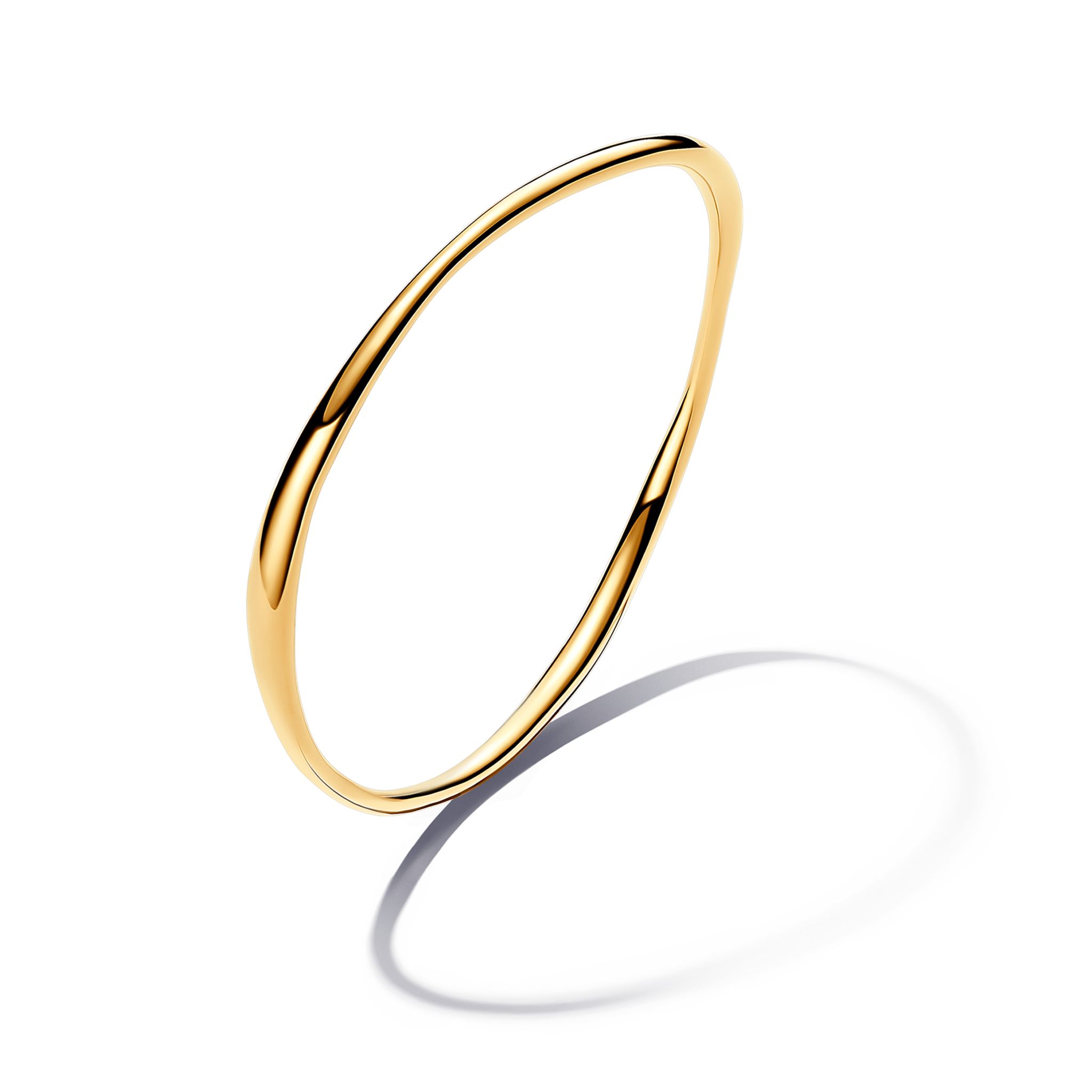 F&ouml;rgylld armring med organisk form 19 cm