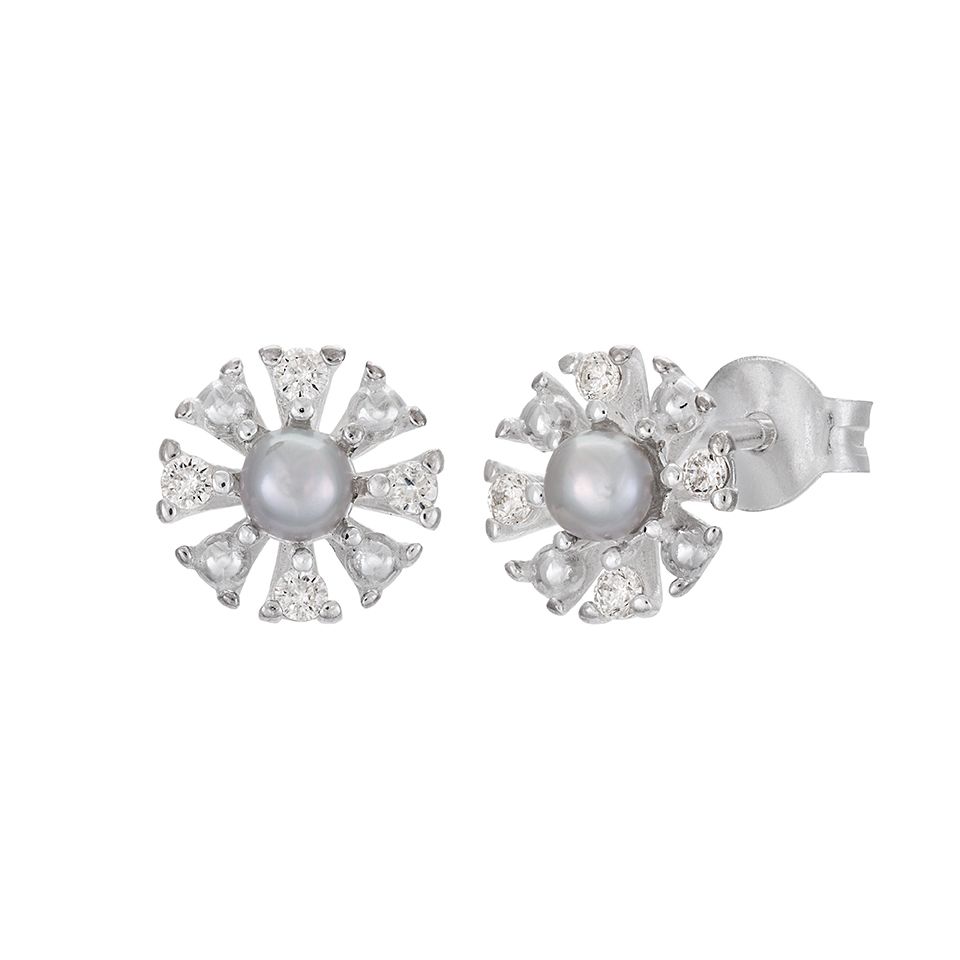 &Ouml;rh&auml;ngen i &auml;kta silver med gr&aring; s&ouml;tvattensp&auml;rla