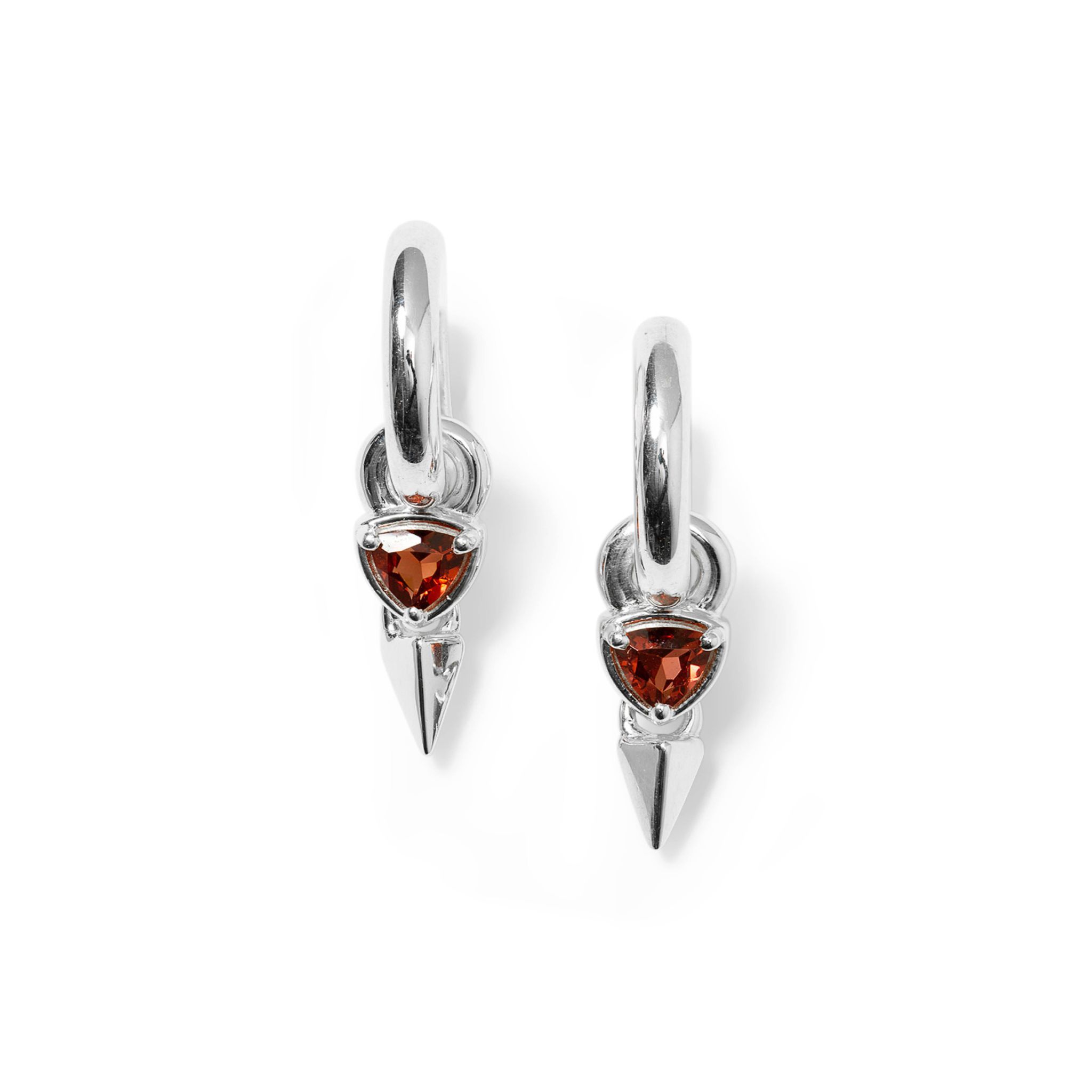 Örhängen i återvunnet äkta silver- Spike Hoops