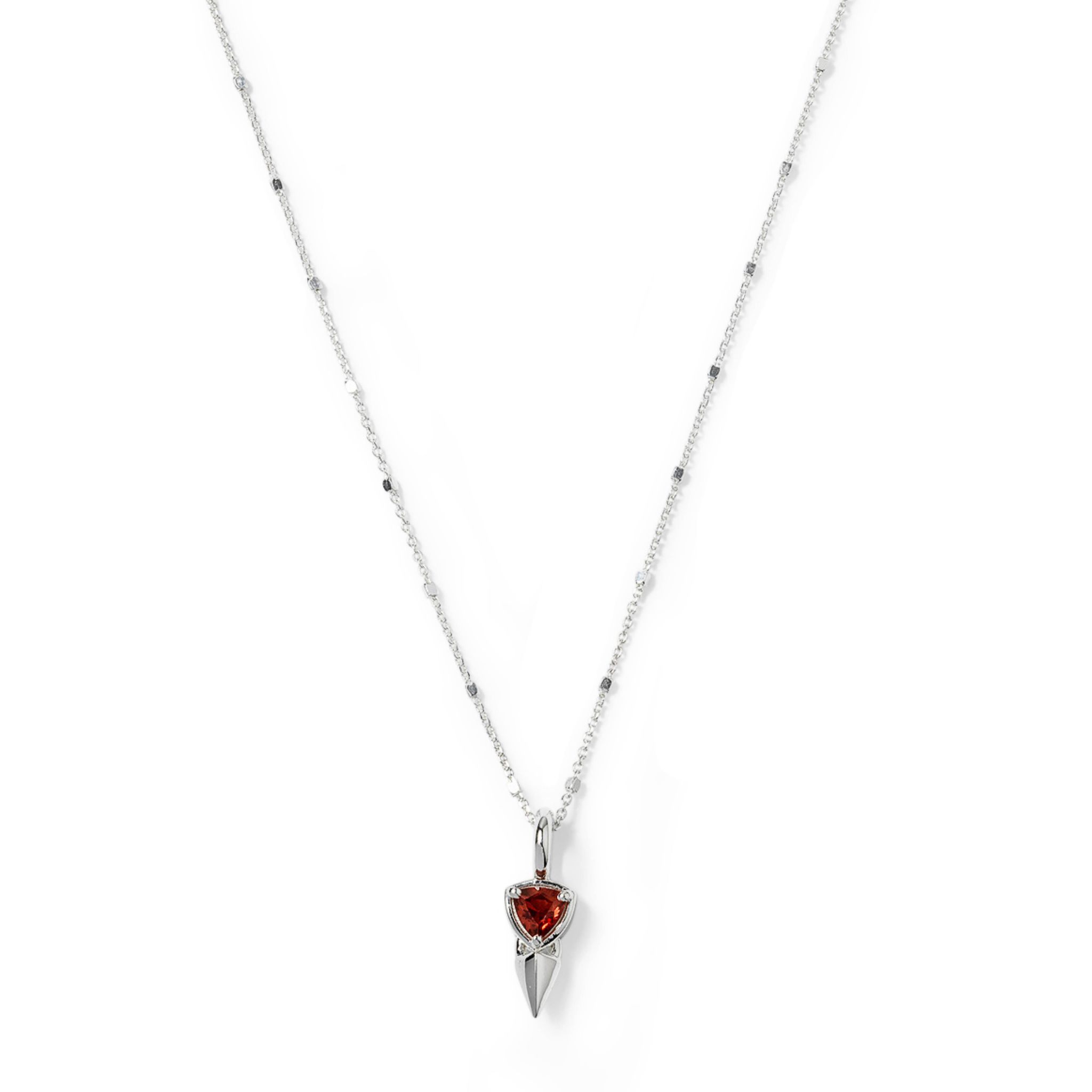 Halsband Mrs H Spike i &auml;kta silver