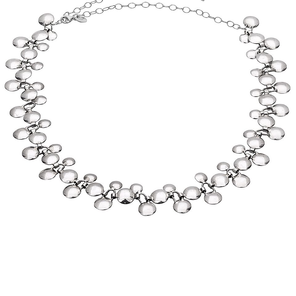 Halsband i &auml;kta silver- Bubble Grape