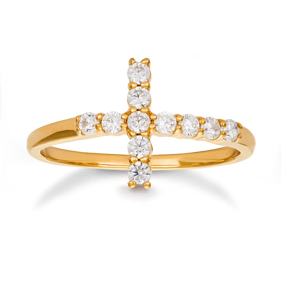 Ring EVIGHET i äkta silver med kors, 16.0