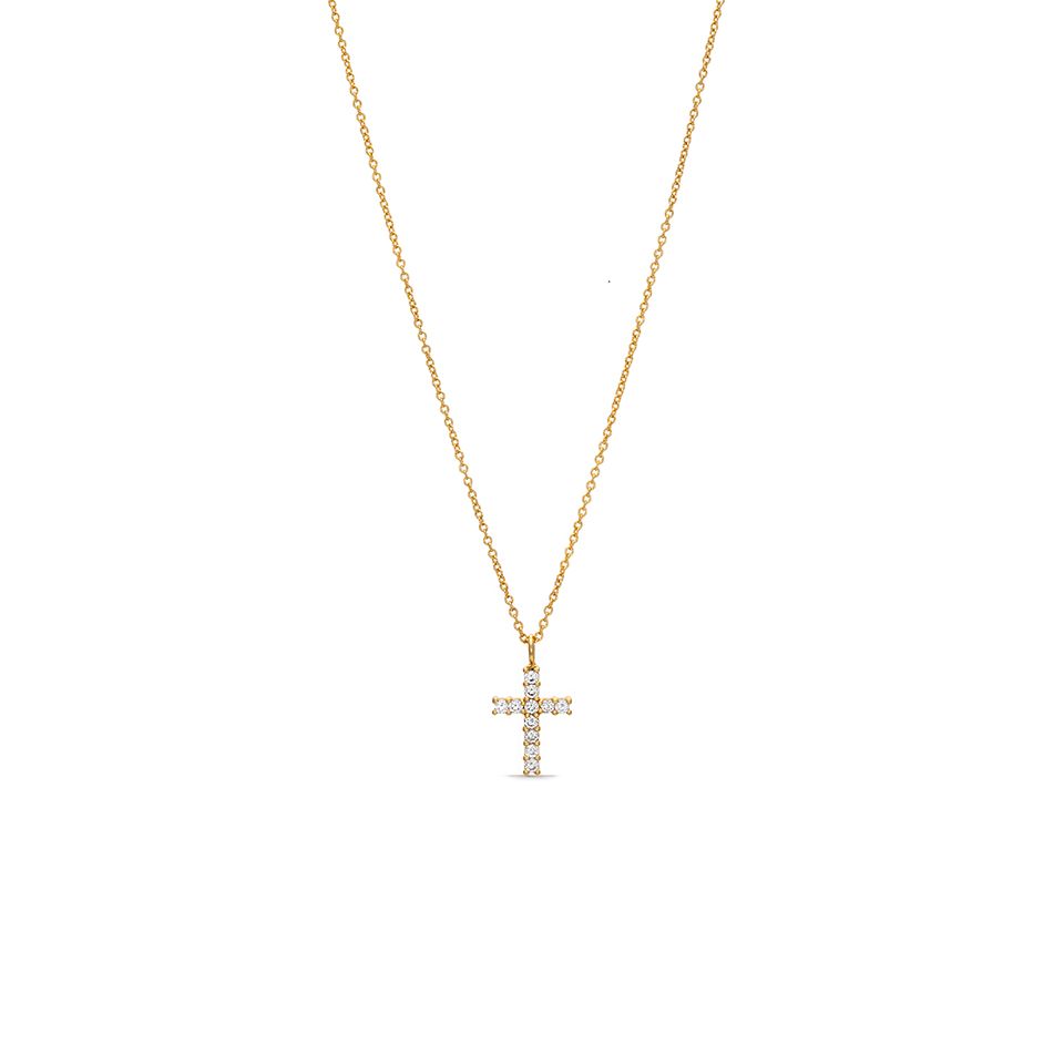 Halsband EVIGHET i &auml;kta silver med kors