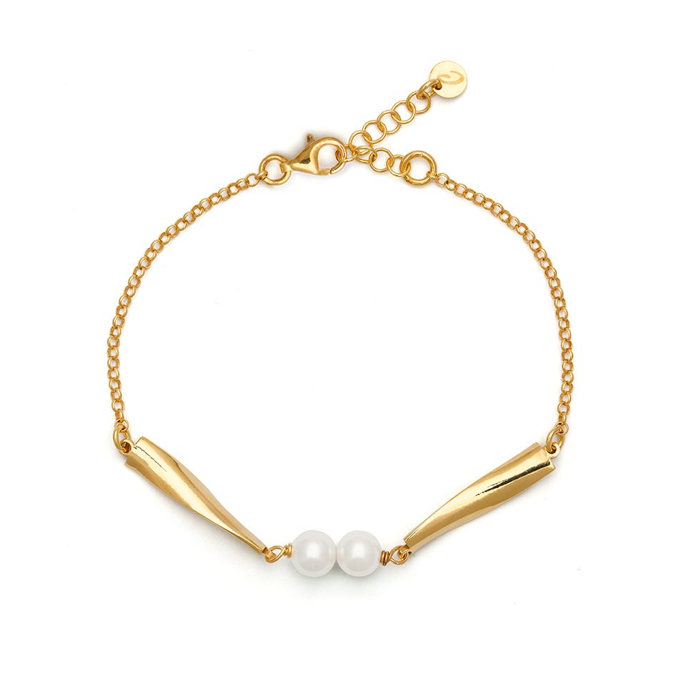 Armband GENOM ALLT i &auml;kta silver med shell pearl