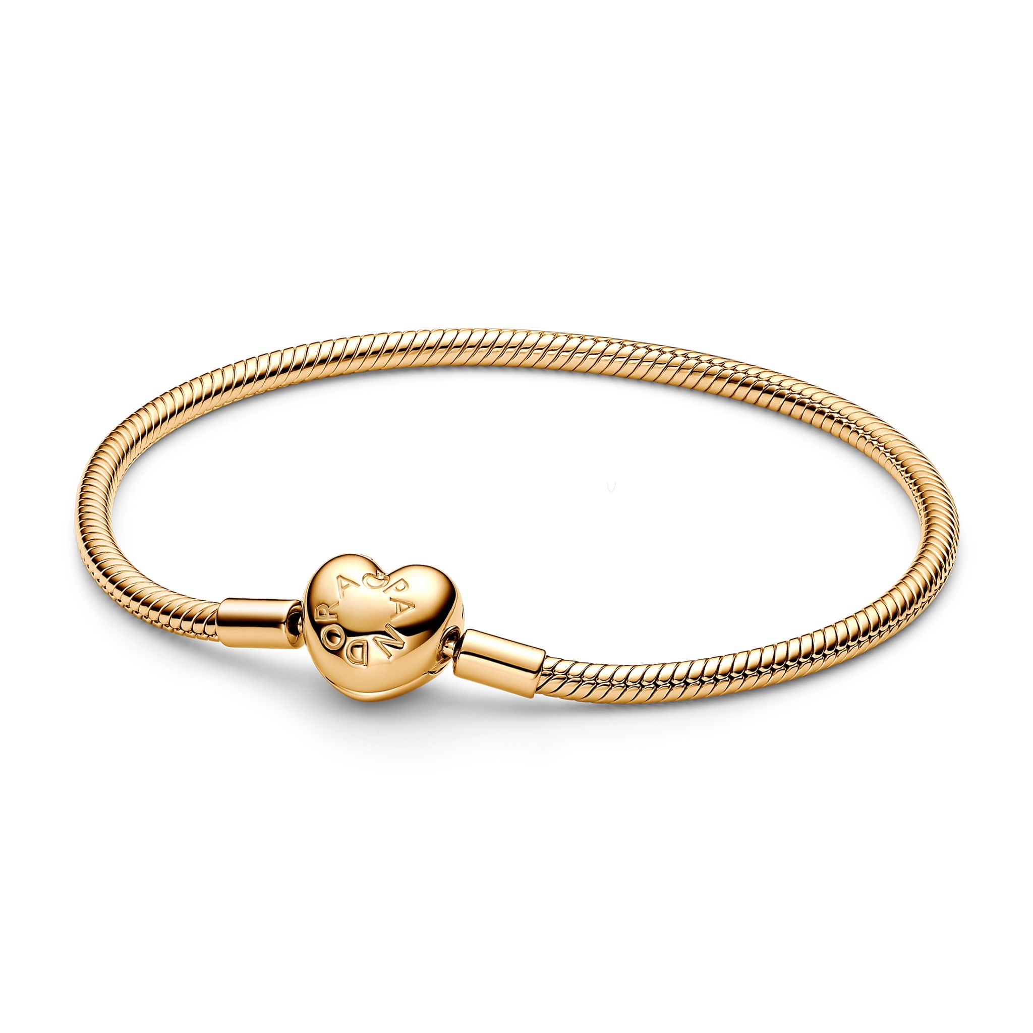 F&ouml;rgyllt armband med hj&auml;rtl&aring;s 18 cm