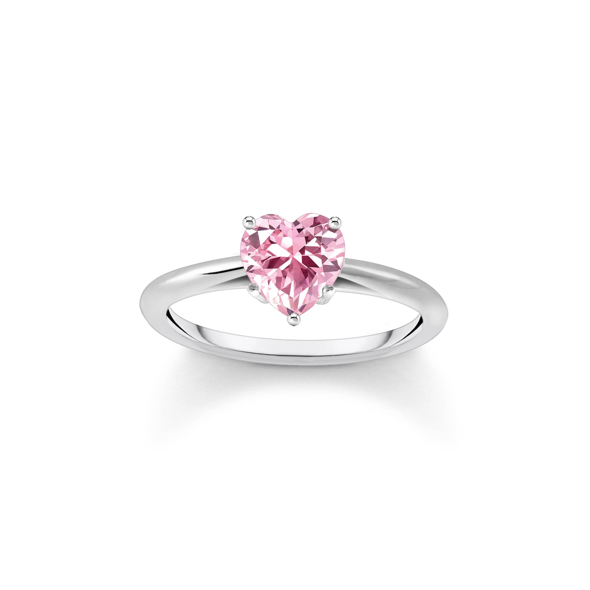Ring i äkta silver hjärtformad, 16.0
