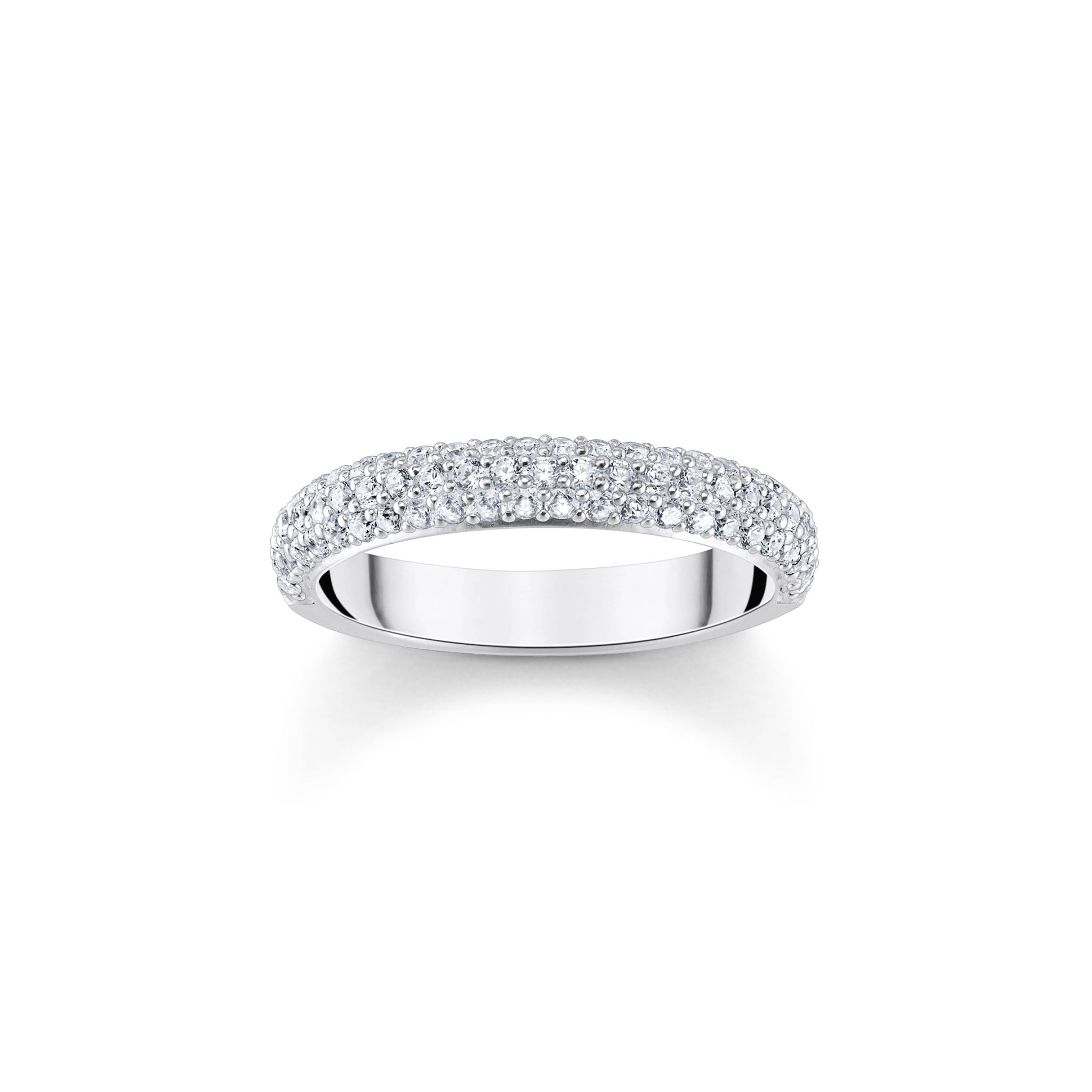 Ring i äkta silver med kubisk zirkonia, 16.0