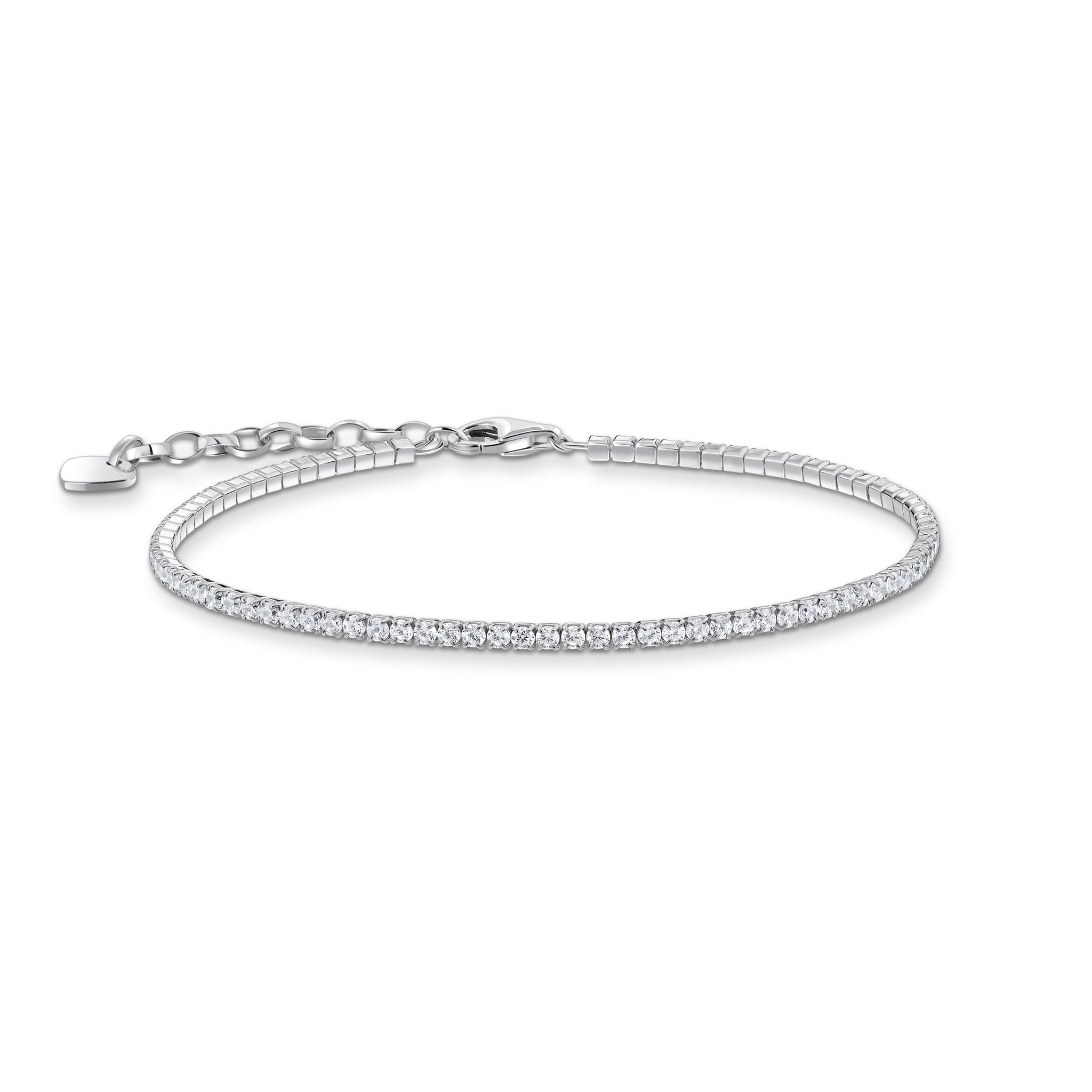 Tennisarmband i &auml;kta silver med kubisk zirkonia 16-19cm