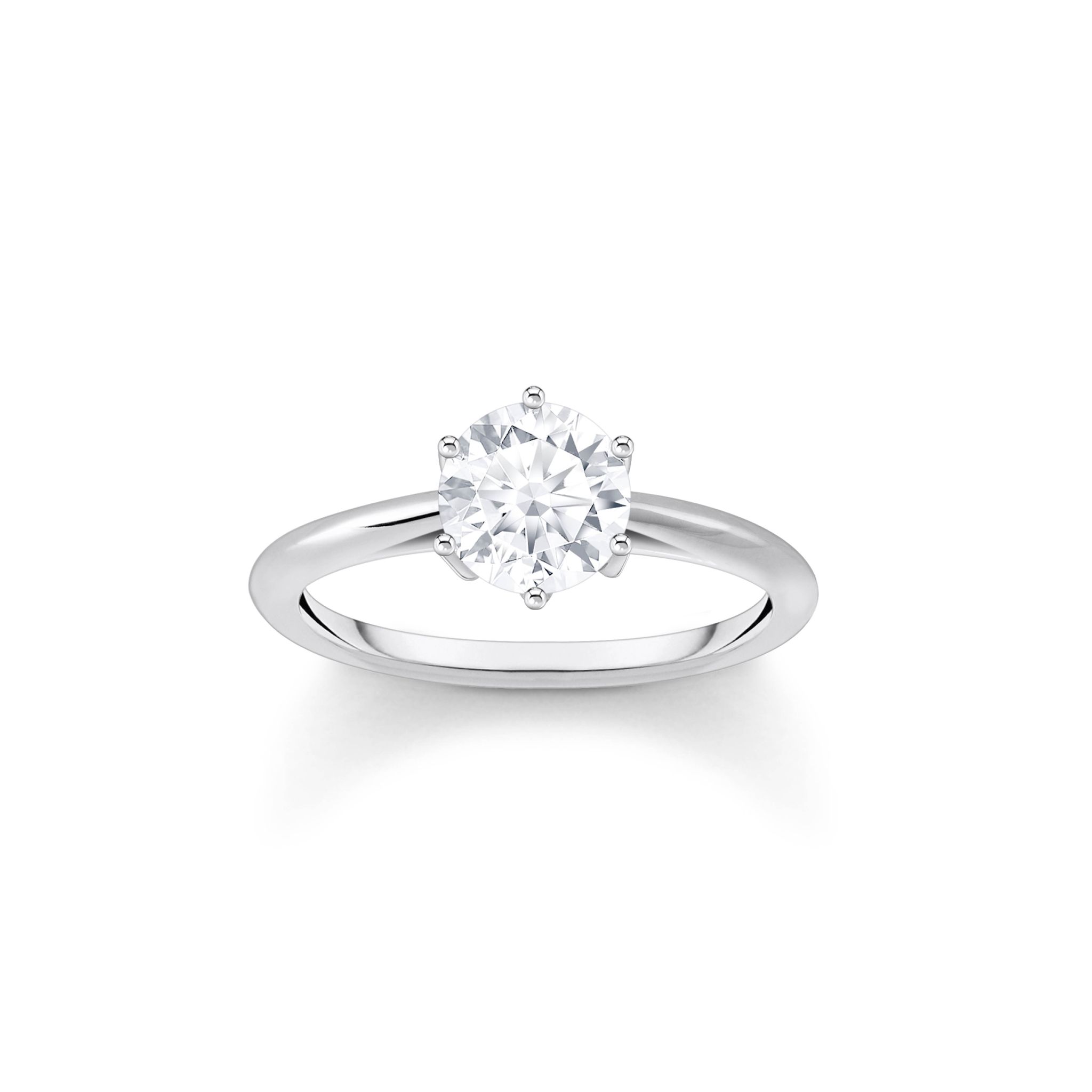 Ring i äkta silver, solitärring, 16.0