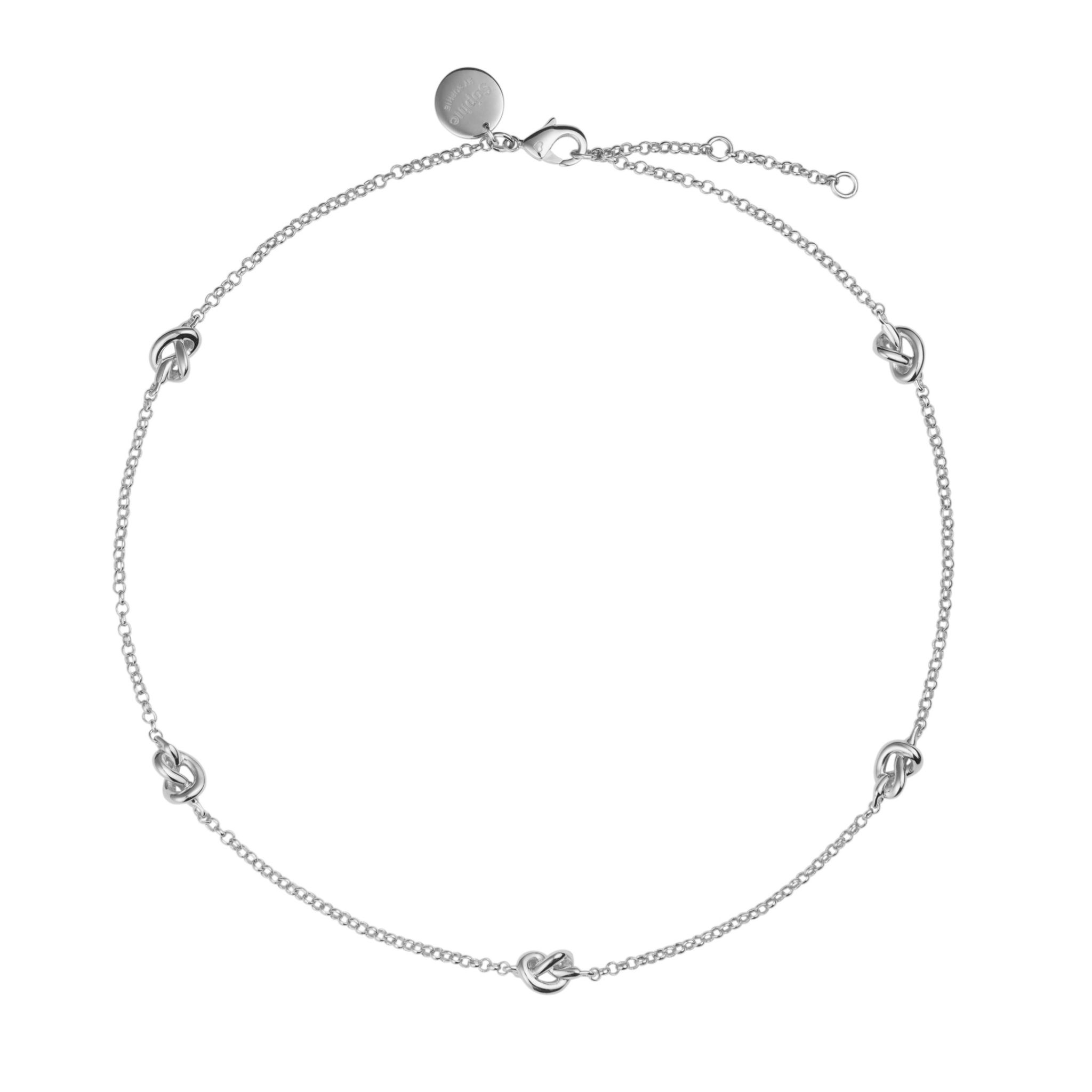 Halsband Knot multi i &auml;kta silver