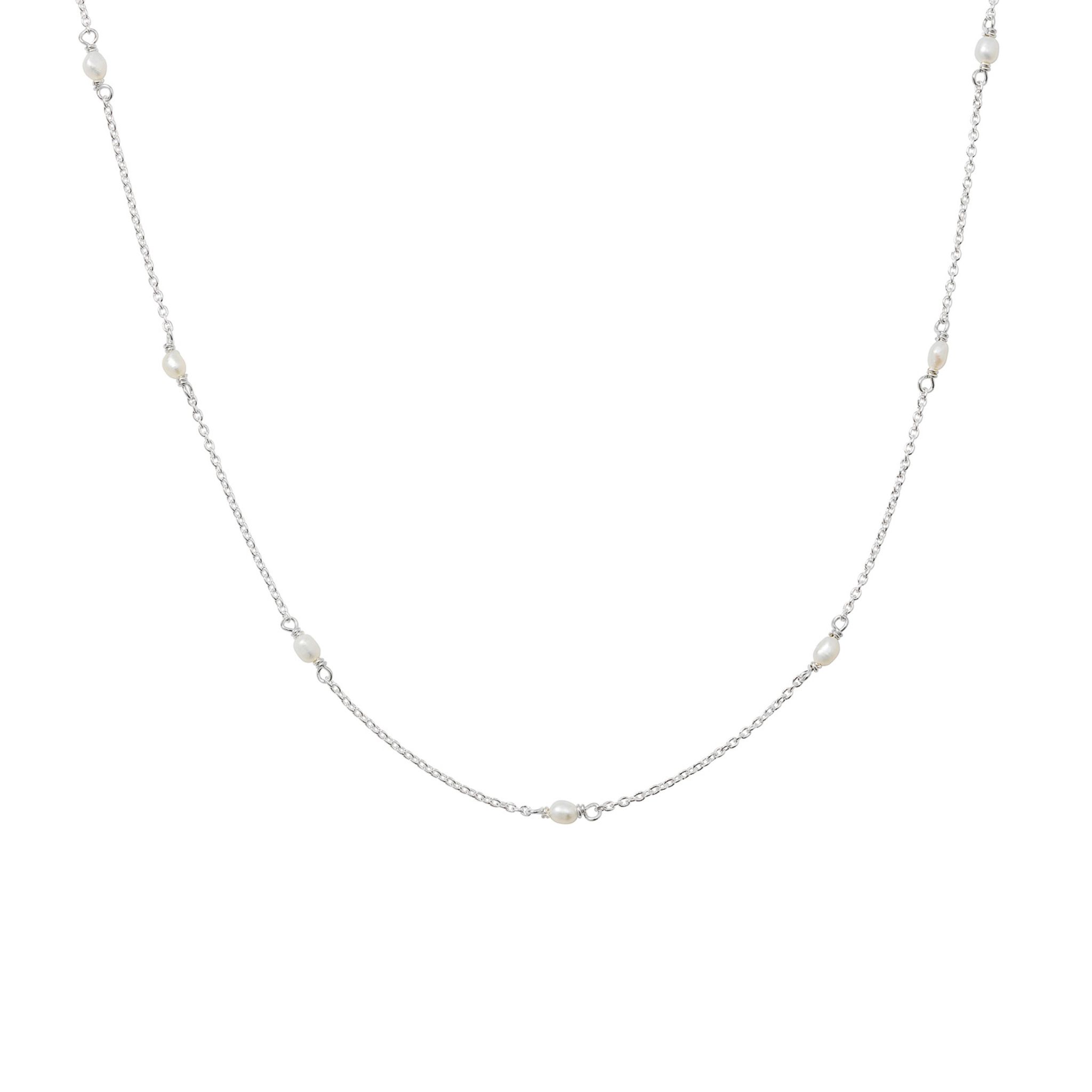 Halsband Treasure Multi Pearl i &auml;kta silver