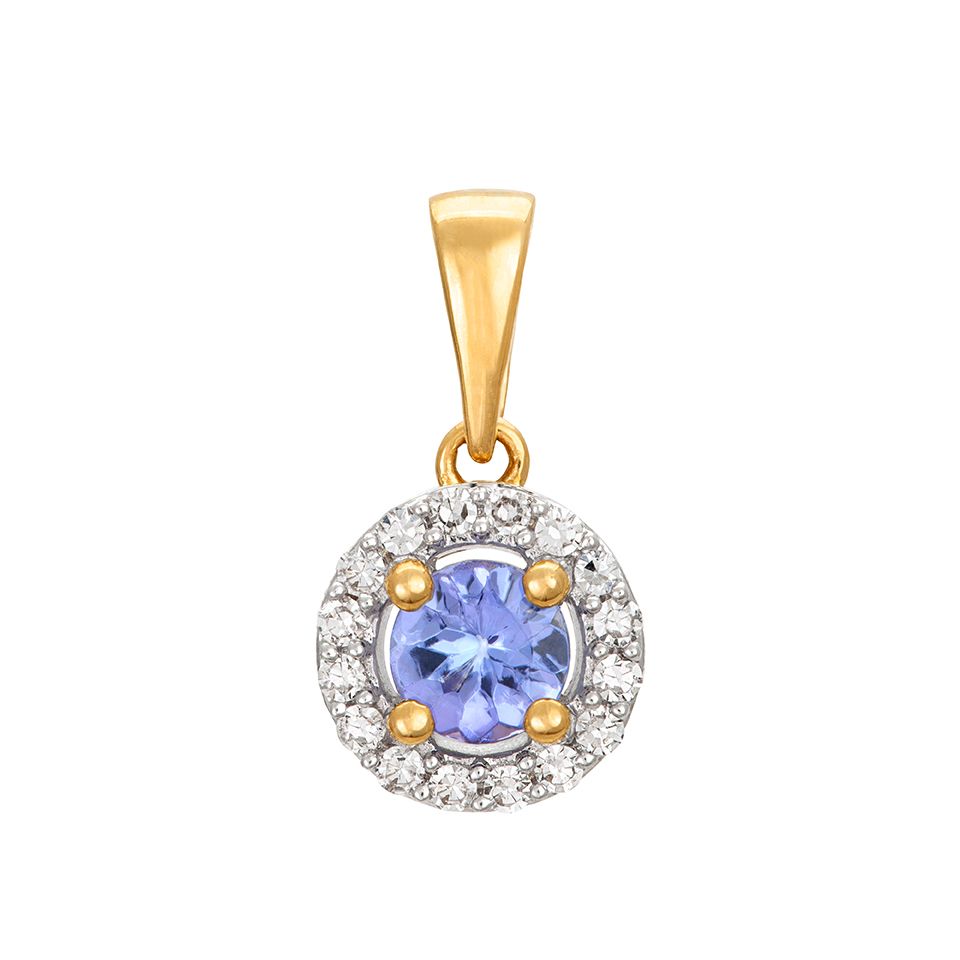 Diamanthänge i 18K guld med en tanzanit