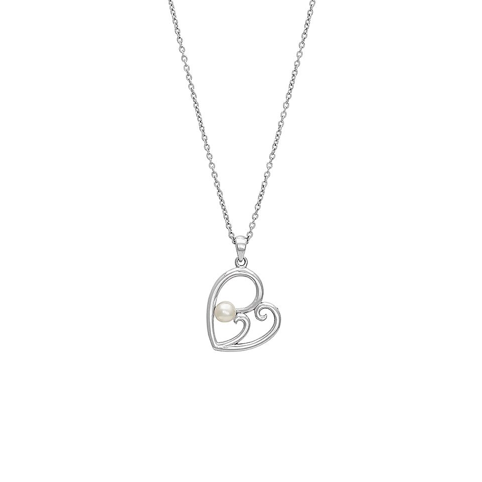 Halsband i äkta silver med hjärthänge