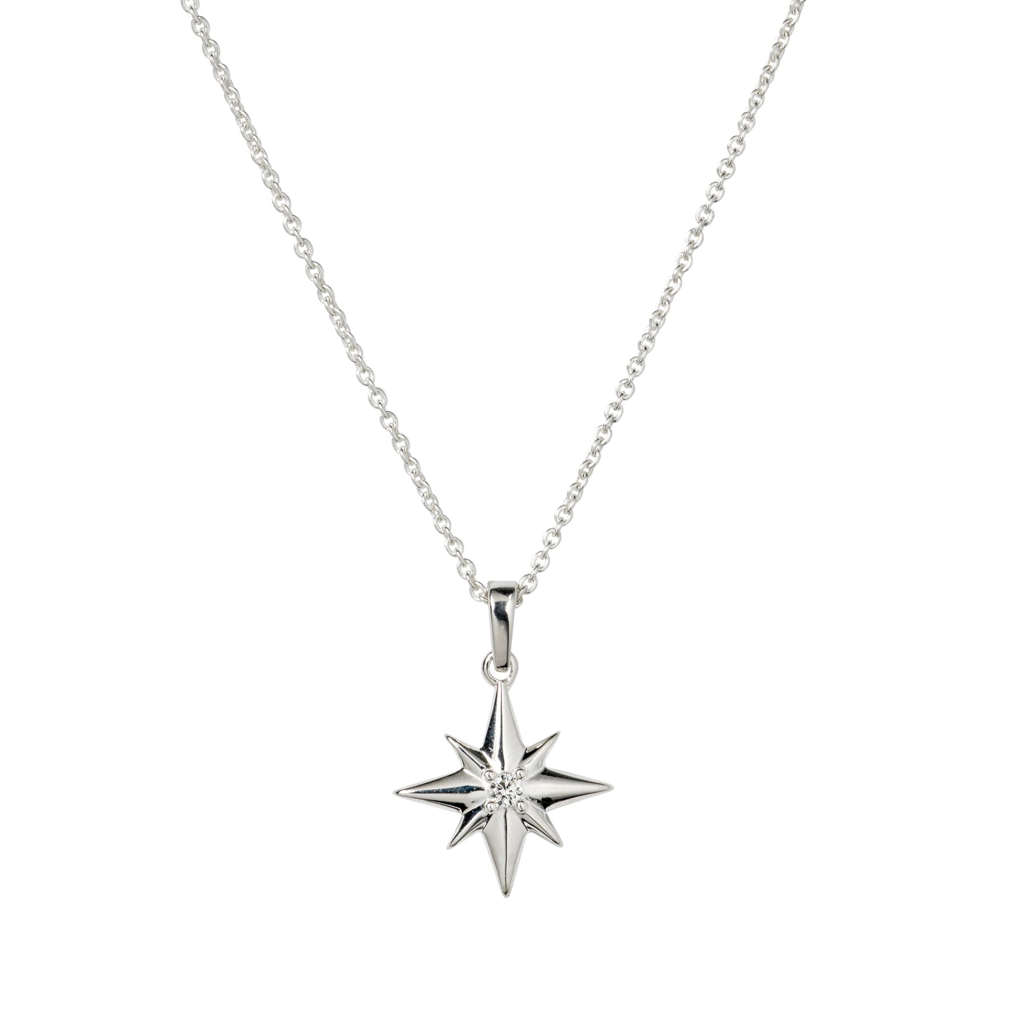 Halsband North Star i &auml;kta silver