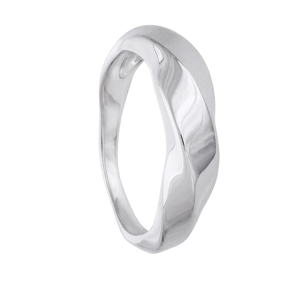 Chunky ring i &aring;tervunnet &auml;kta silver, 17.0