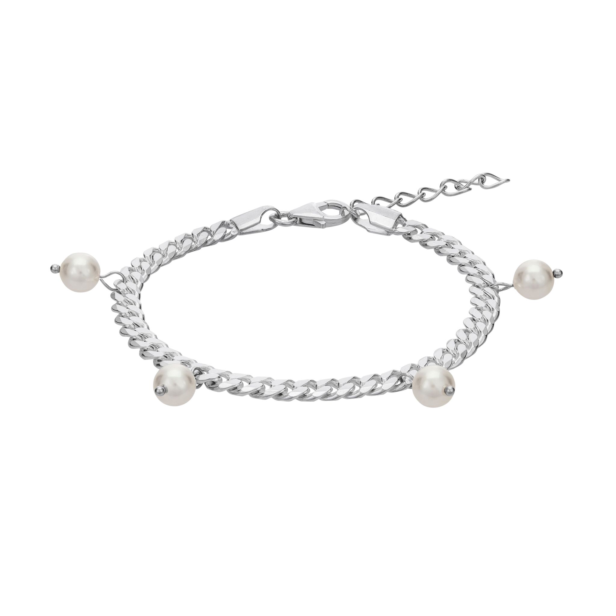 Armband i &aring;tervunnet silver med s&ouml;tvattenp&auml;rla