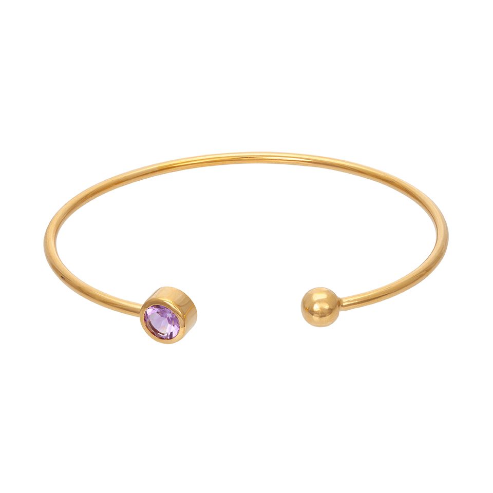 Armring i &auml;kta silver med ametist