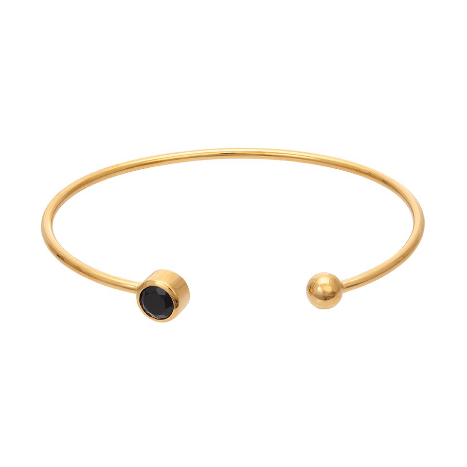 Armring i &auml;kta silver med onyx