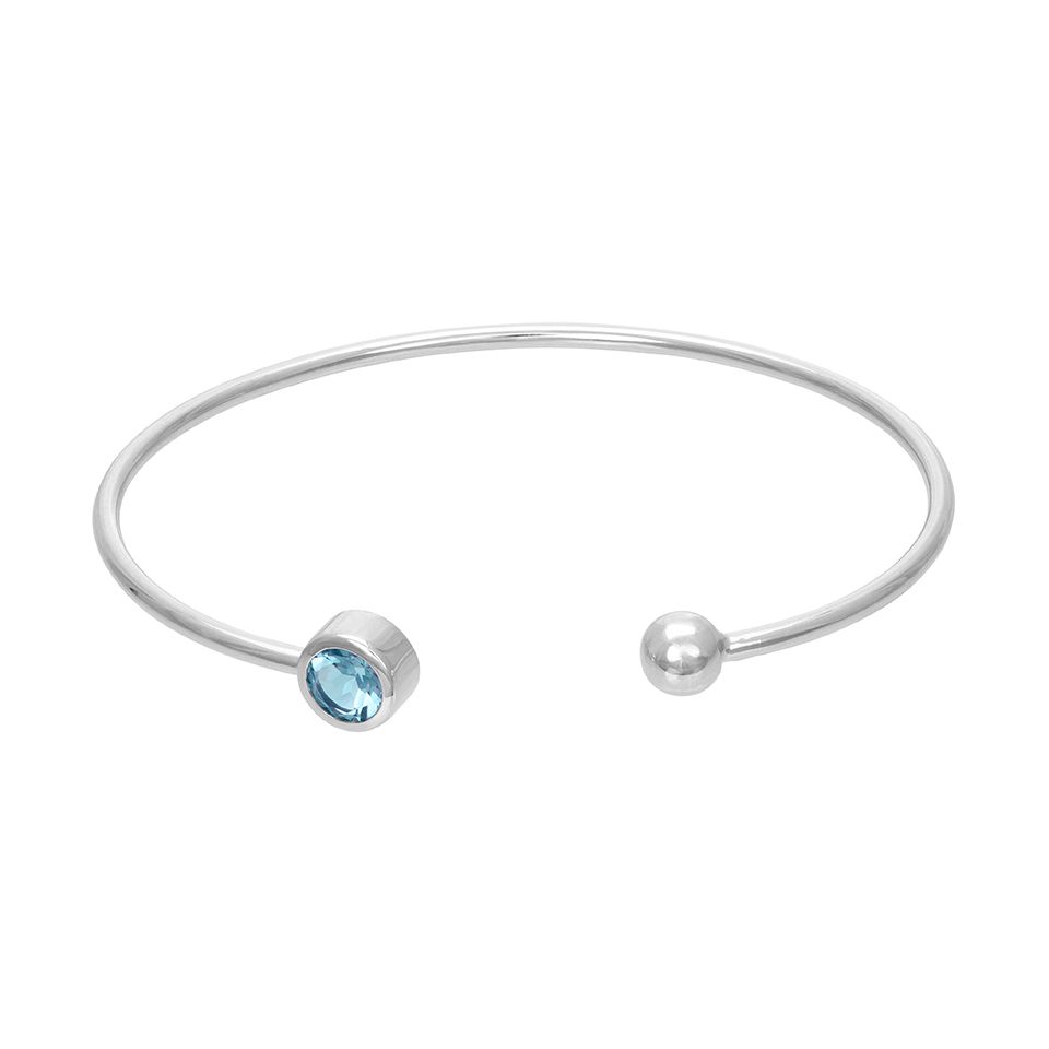 Armring i äkta silver med topas