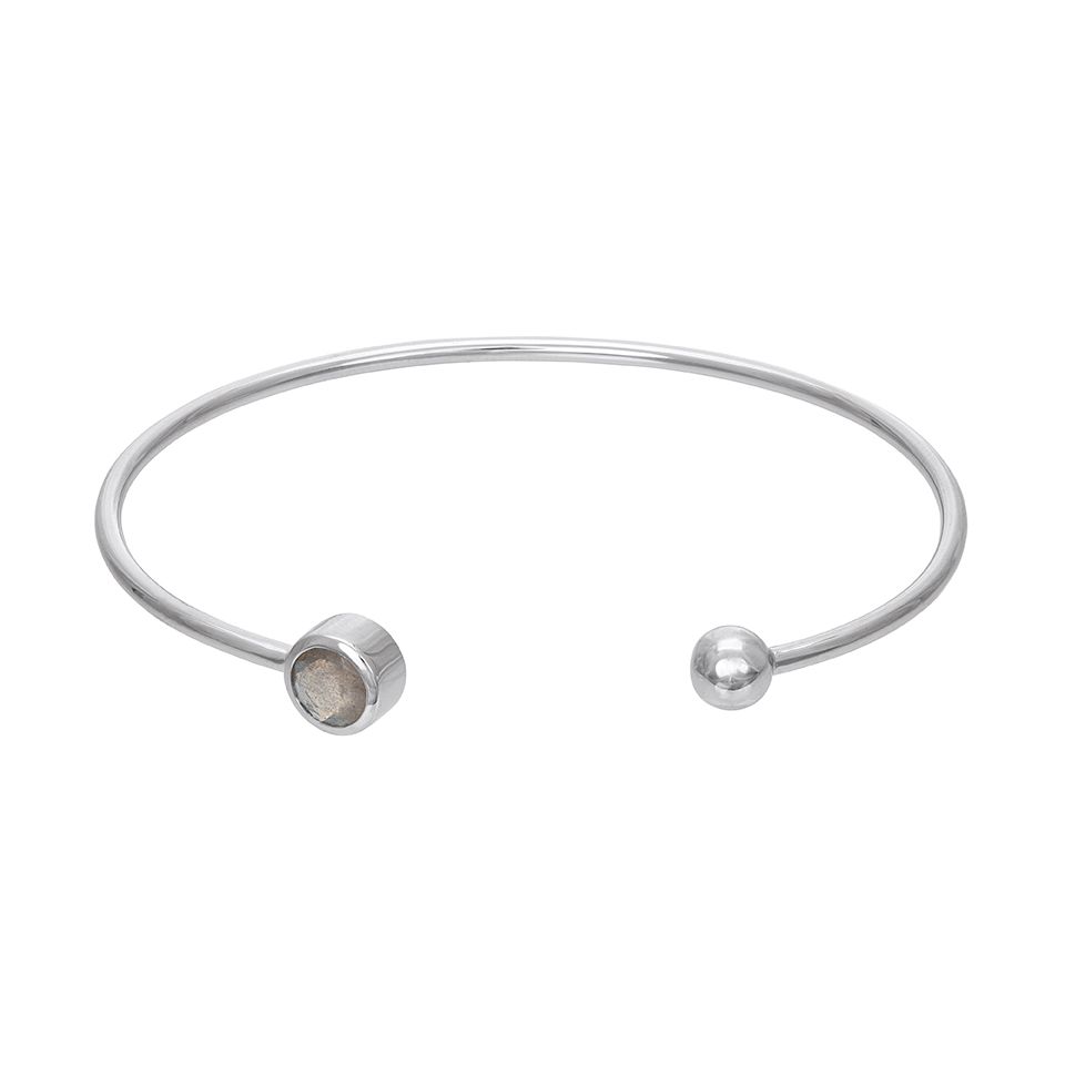Armring i äkta silver med labradorit