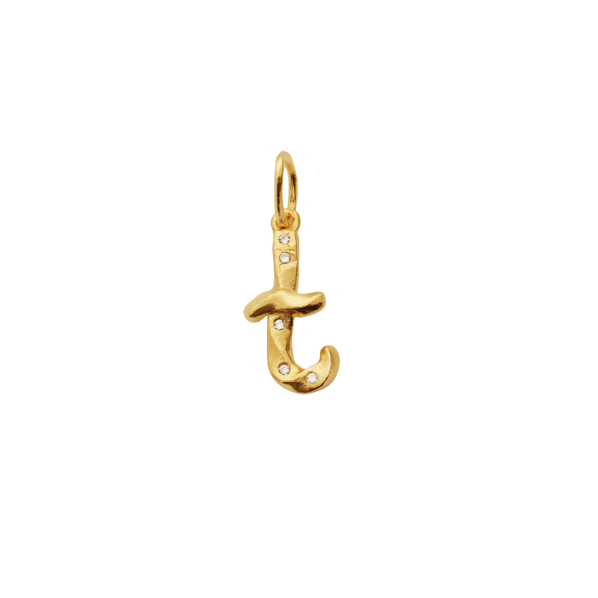 Hängsmycke T i äkta silver