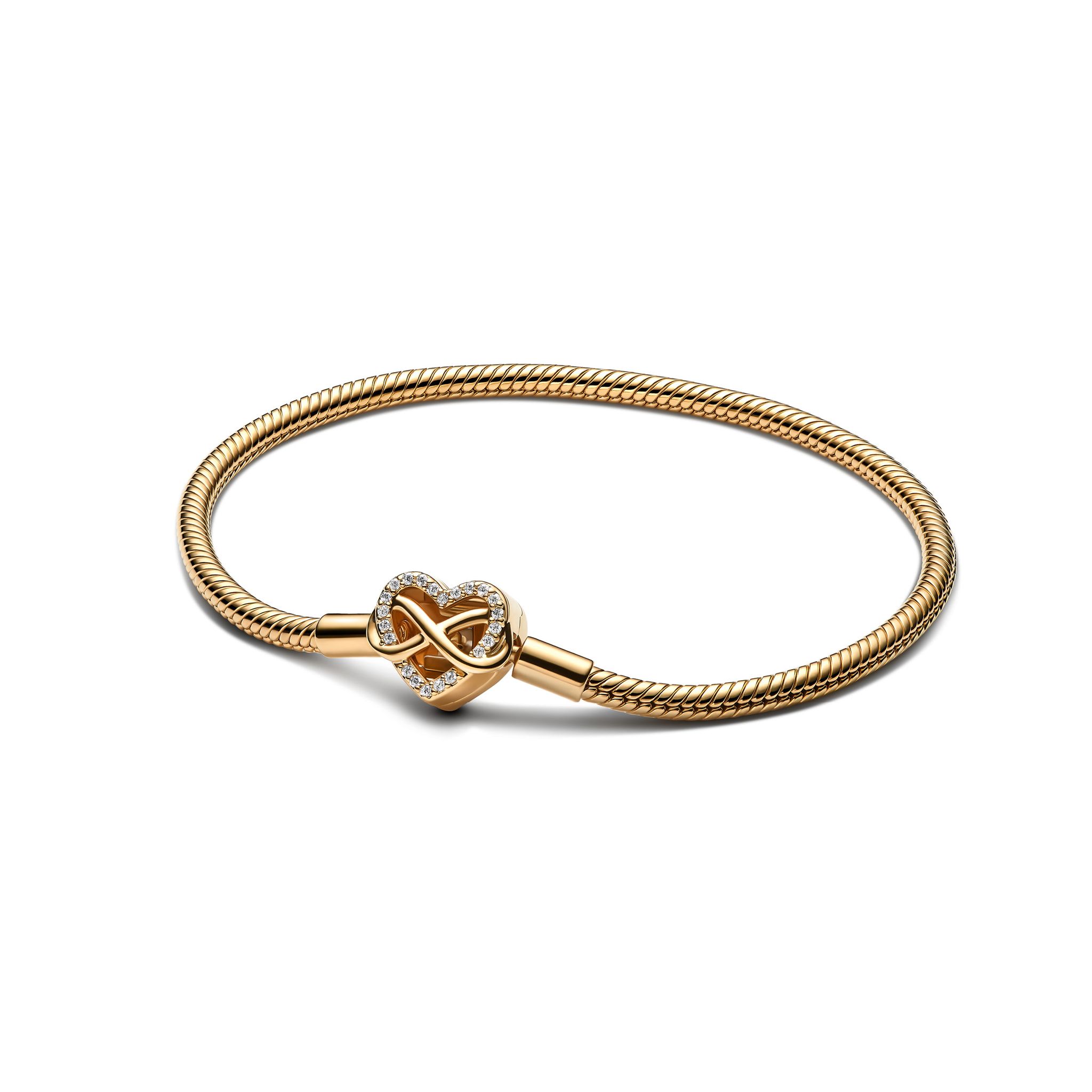 F&ouml;rgyllt armband med hj&auml;rtl&aring;s 18cm