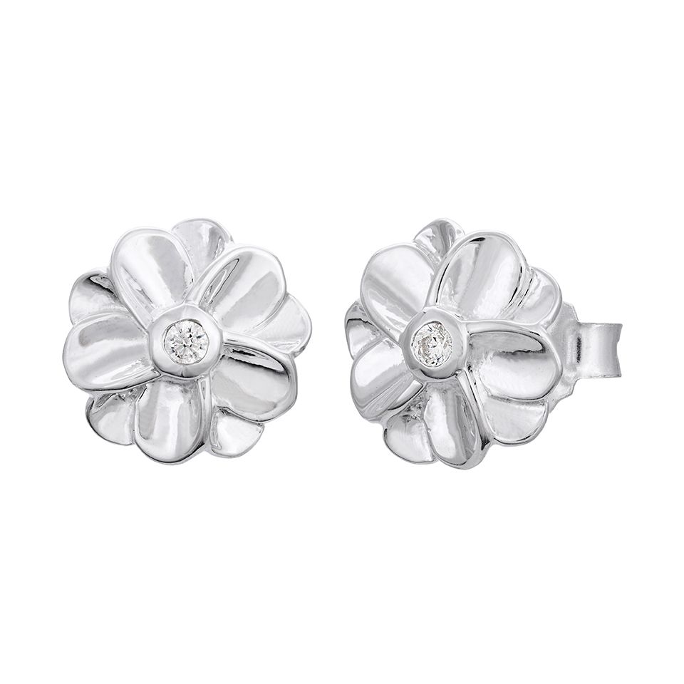 Blomformade örhängen i äkta silver