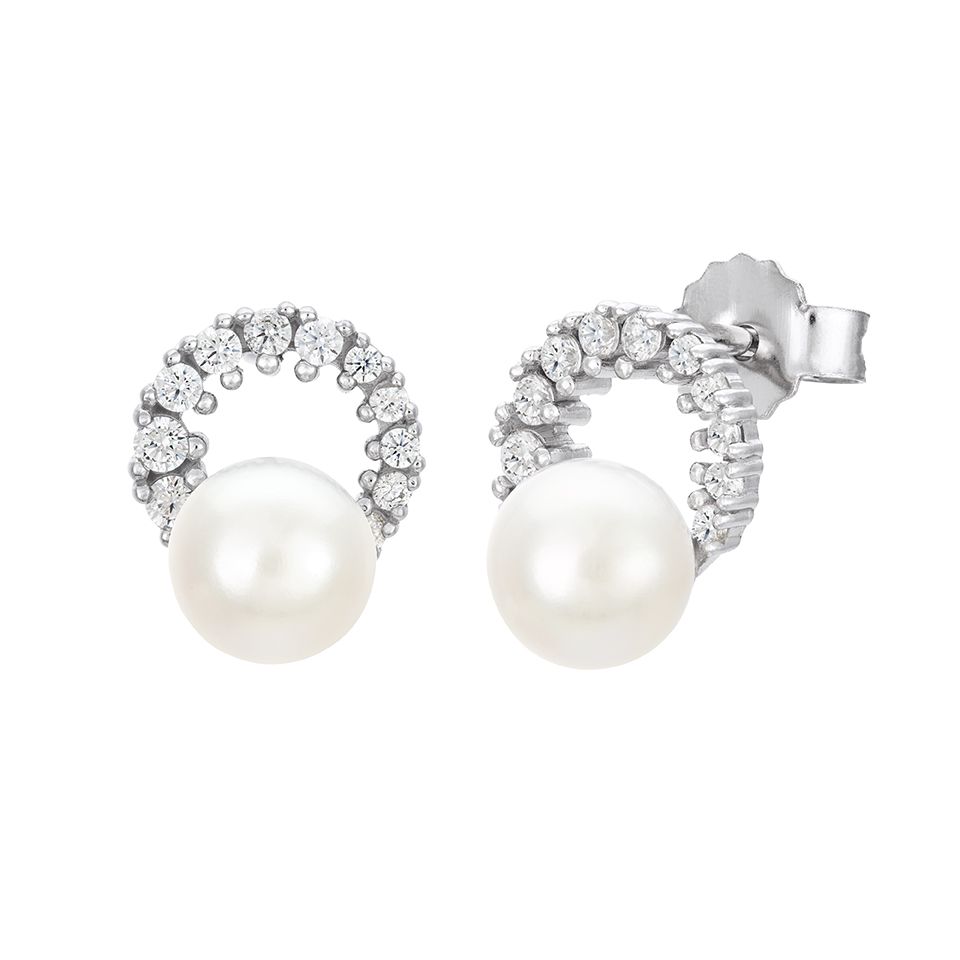 &Ouml;rh&auml;ngen i &auml;kta silver med p&auml;rla