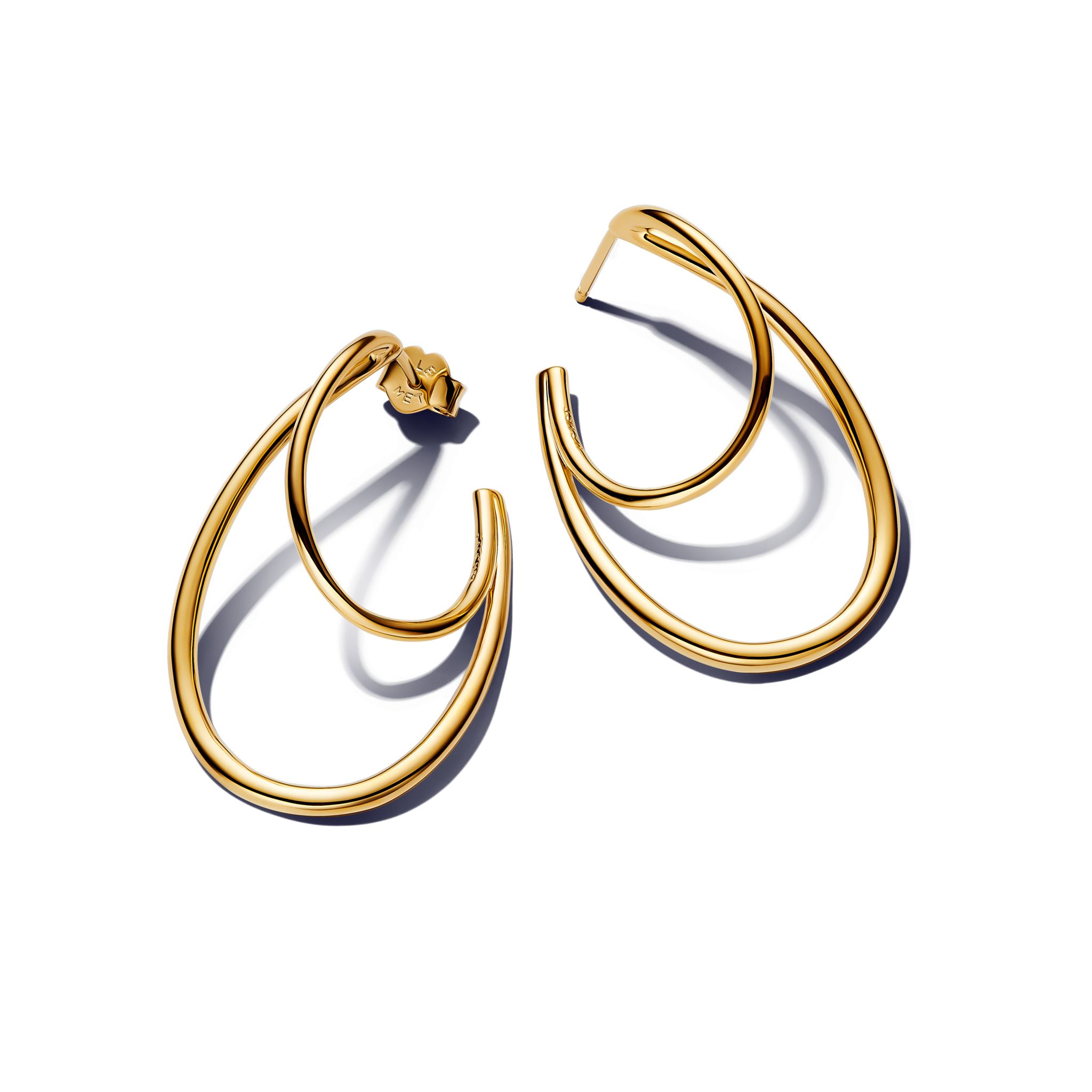 Förgyllda örhängen med dubbla creoler