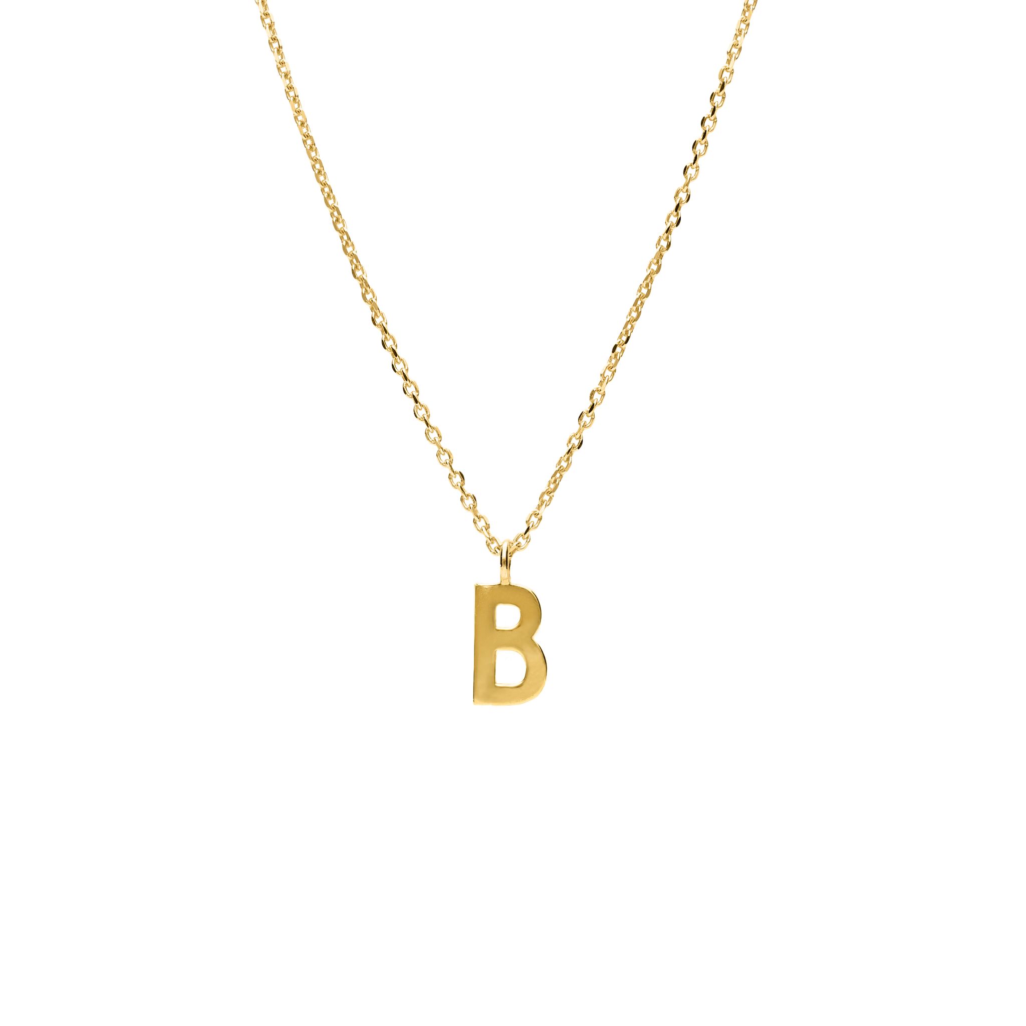 Halsband i &auml;kta silver Bokstav B
