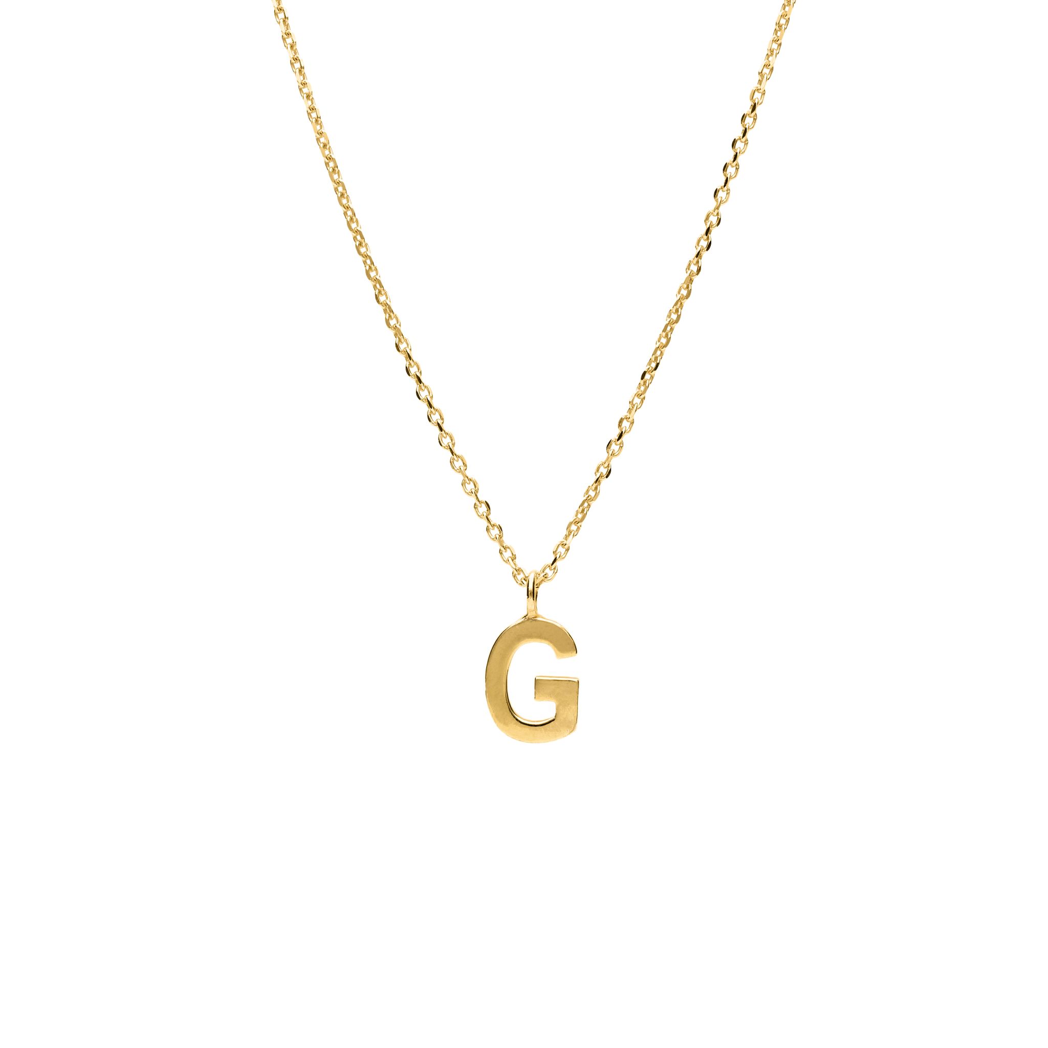 Halsband i &auml;kta silver Bokstav G