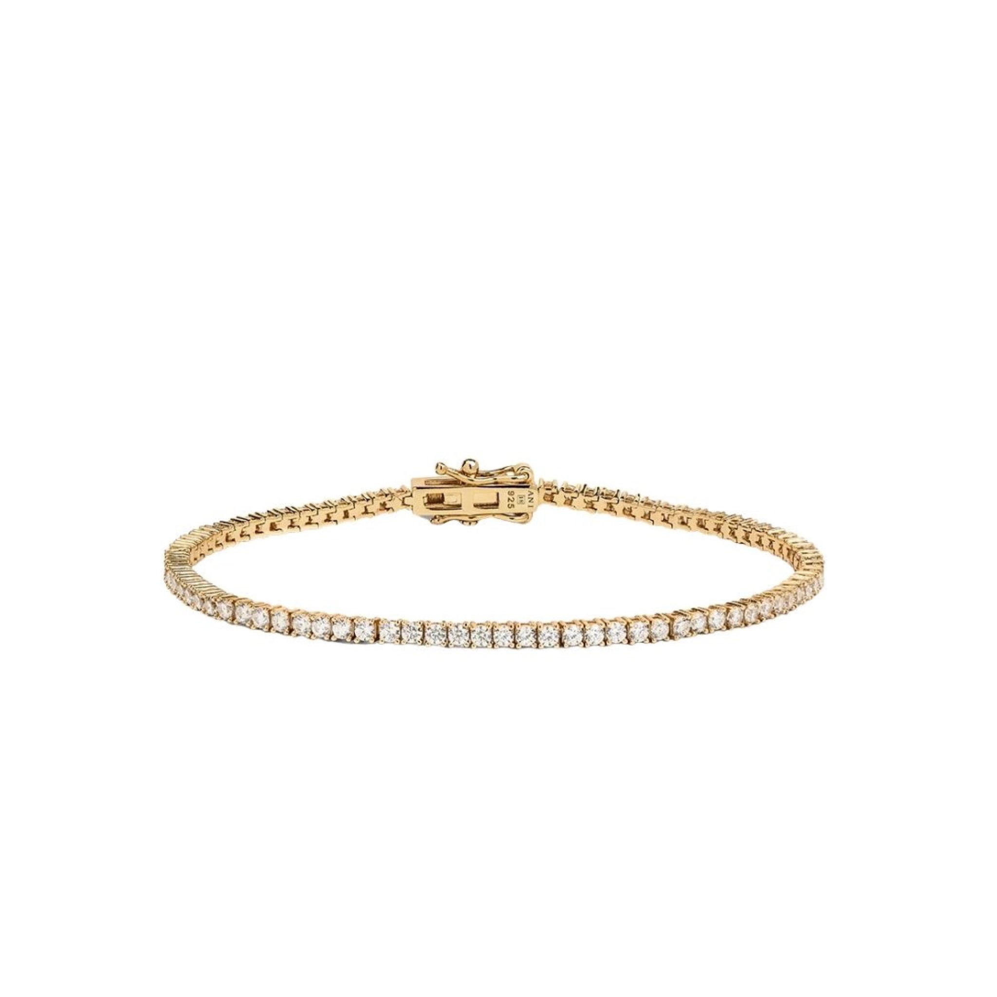 Tennisarmband i &auml;kta silver 16cm