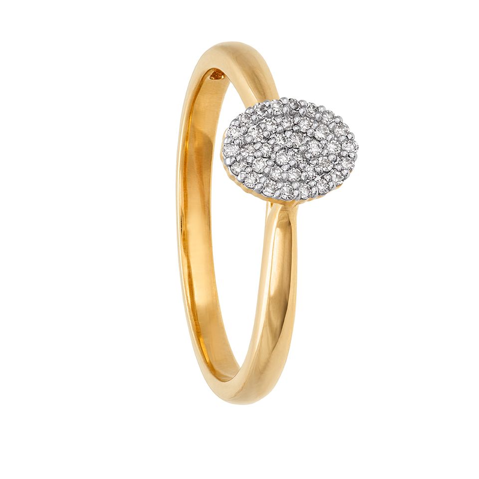 Diamantring i 18K guld - Oval, 15.5