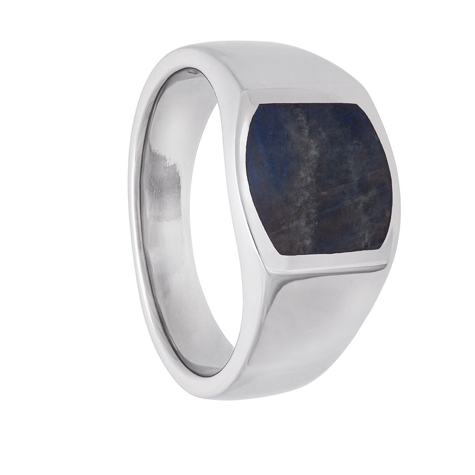 Ring i &auml;kta silver med labradorit, 22.0