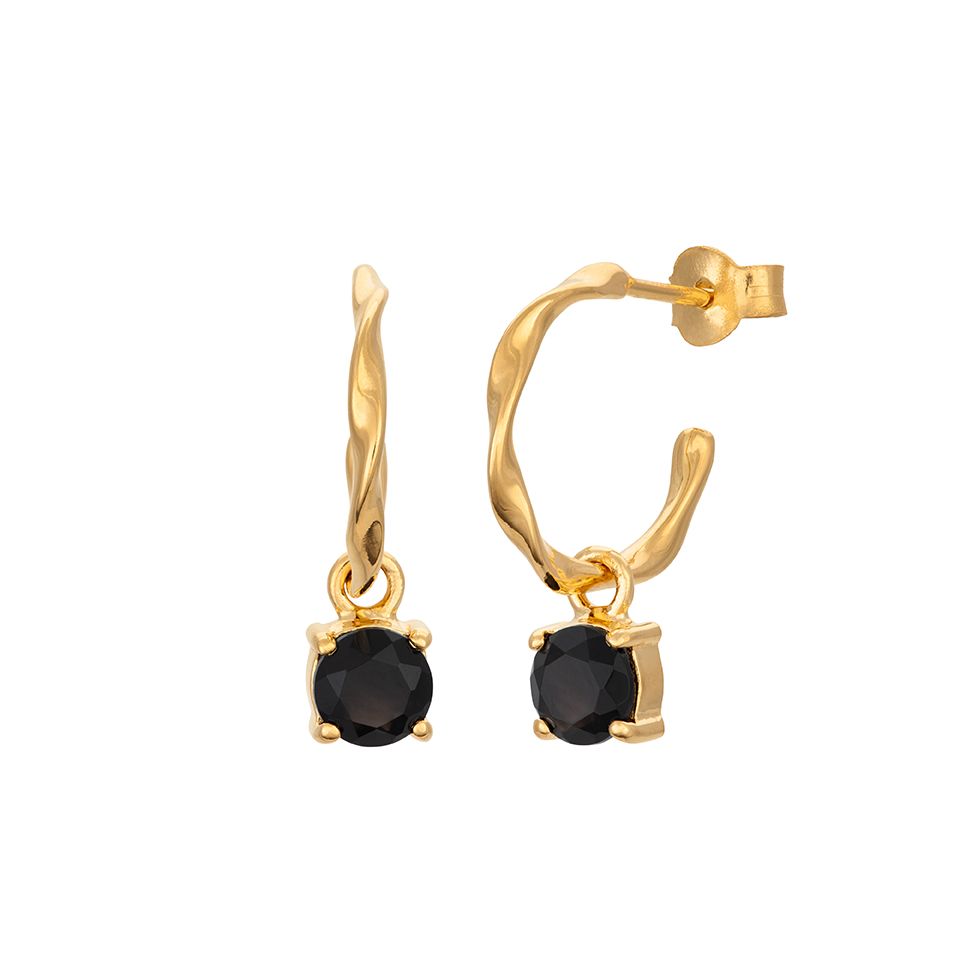 Örhängen med hängande onyx