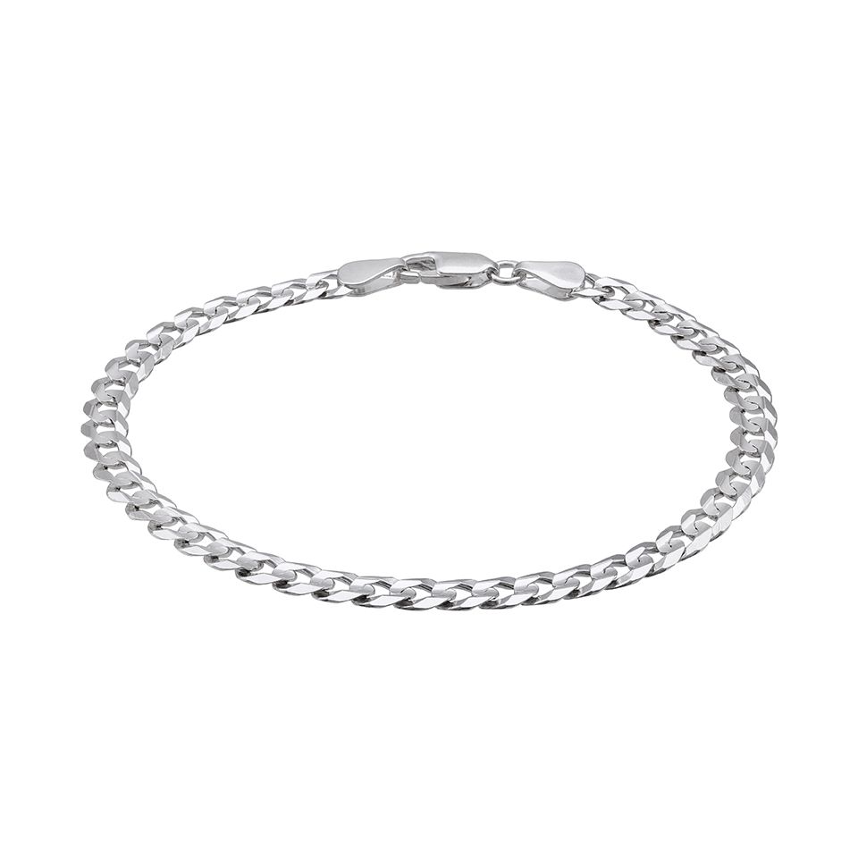 Armband i &auml;kta silver 19cm
