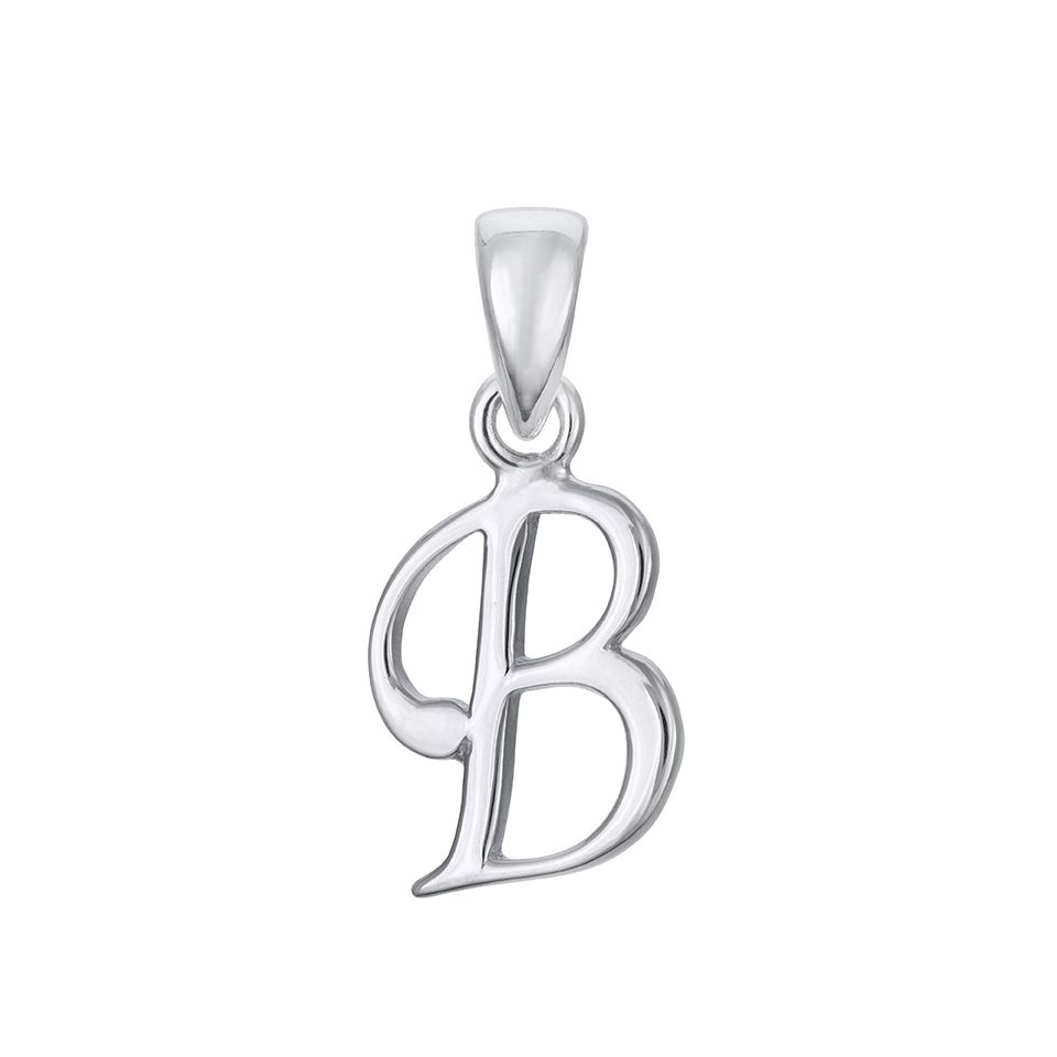 H&auml;ngsmycke i &auml;kta silver Bokstav B