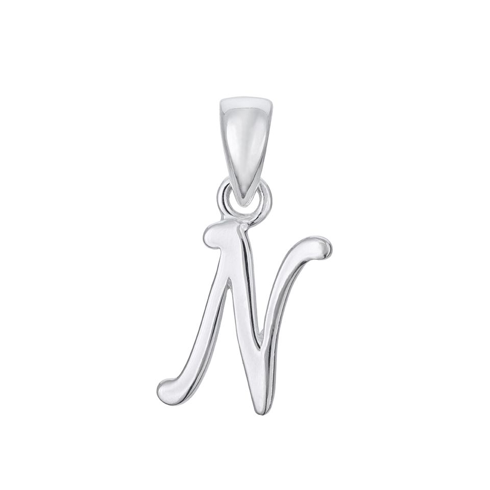 Hängsmycke i äkta silver Bokstav N