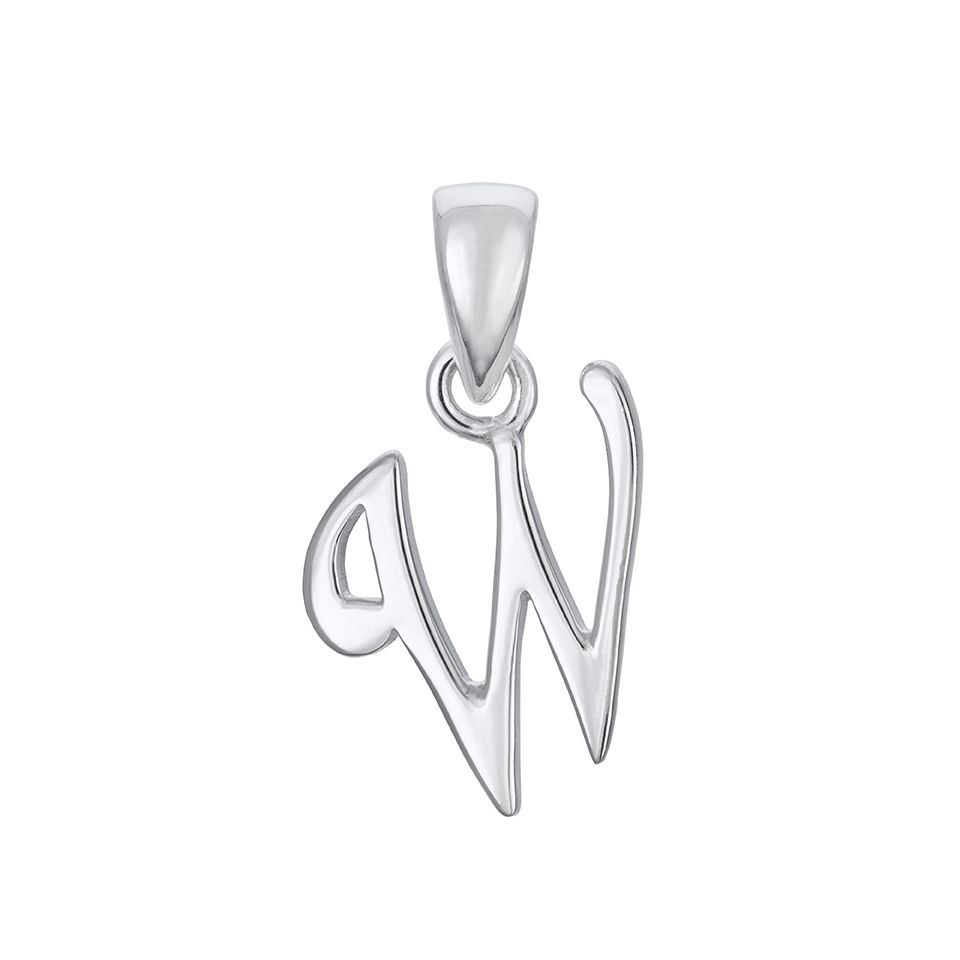 Hängsmycke i äkta silver Bokstav W