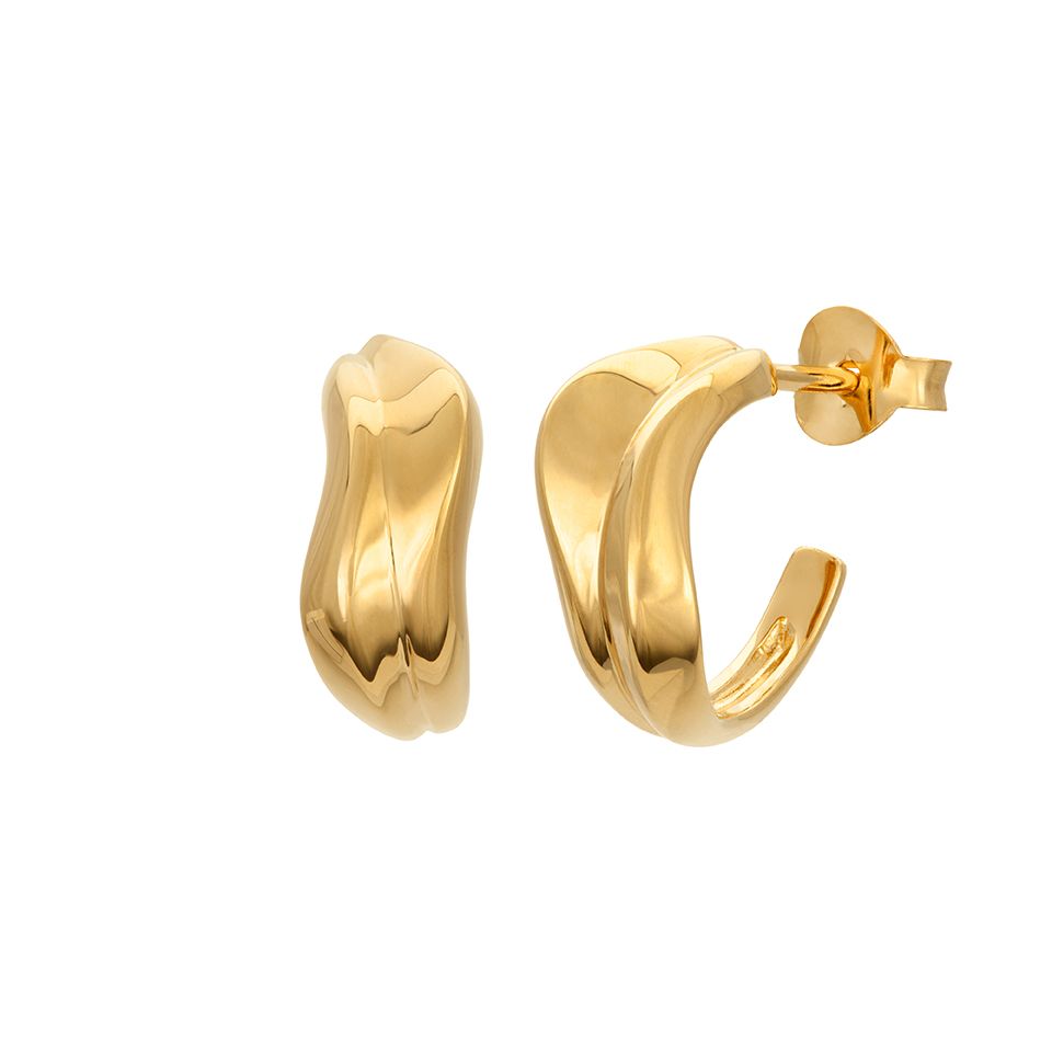 &Ouml;rh&auml;ngen i &auml;kta silver med b&ouml;ljande form