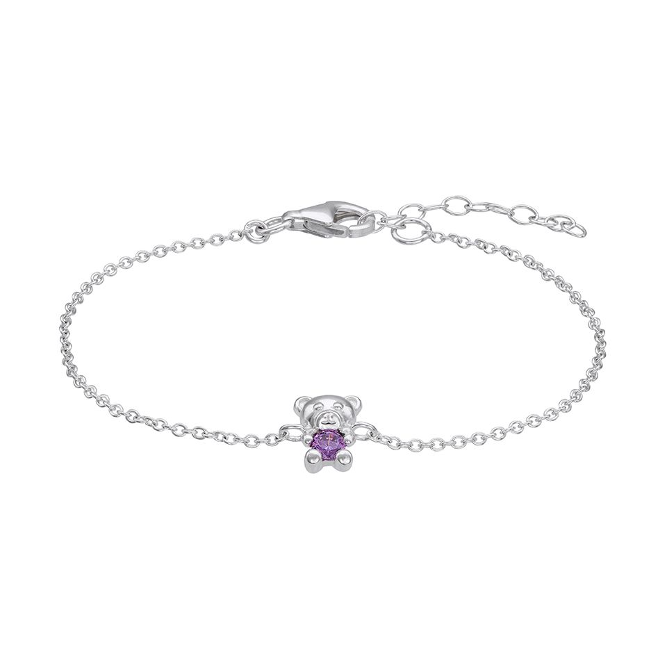 Armband med nalle och kubisk zirkonia