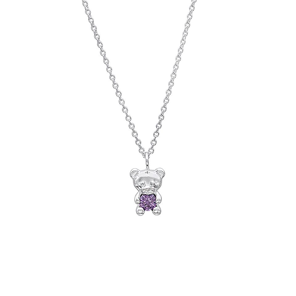 Halsband med nalle och kubisk zirkonia